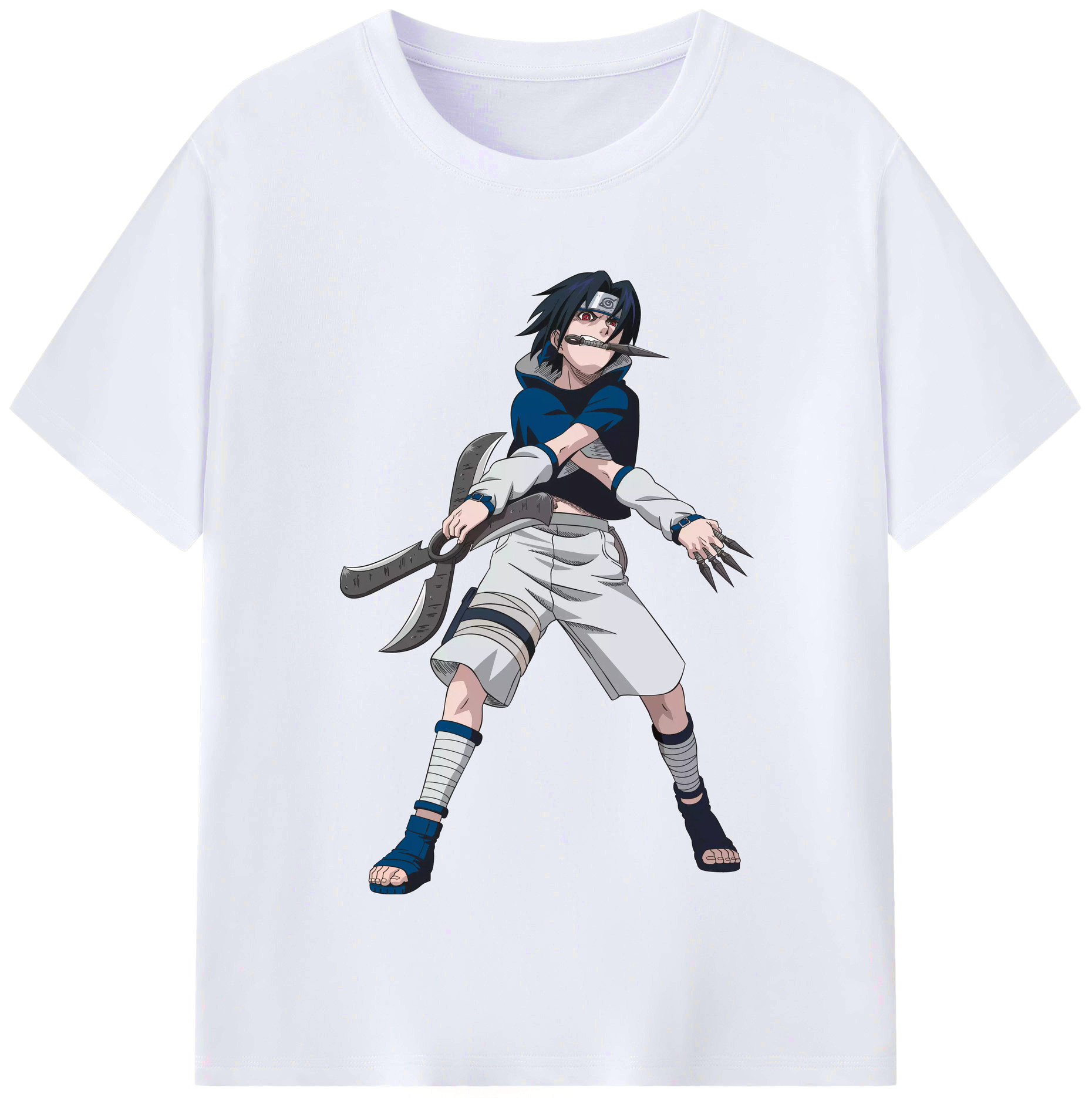 （画像用） NARUTO -ナルト- うちは サスケ Uchiha Sasuke レディースカジュアルプリントTシャツ（綿100％）