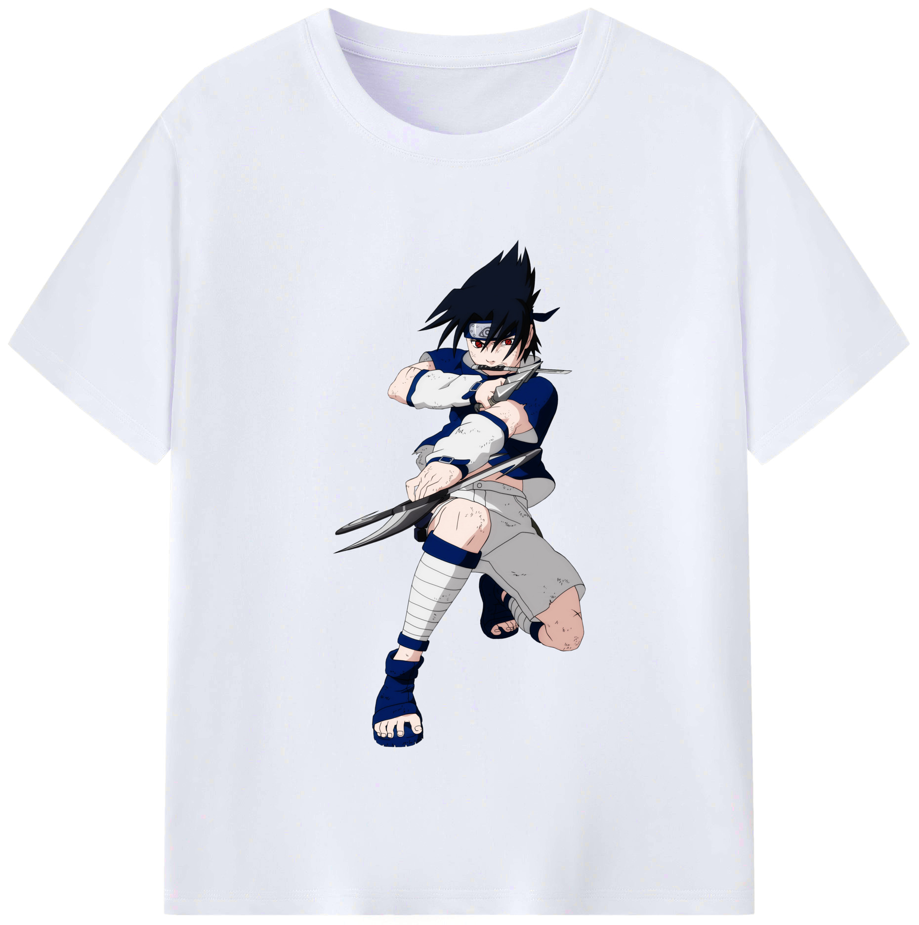 （画像用） NARUTO -ナルト- うちは サスケ Uchiha Sasuke レディースカジュアルプリントTシャツ（綿100％）