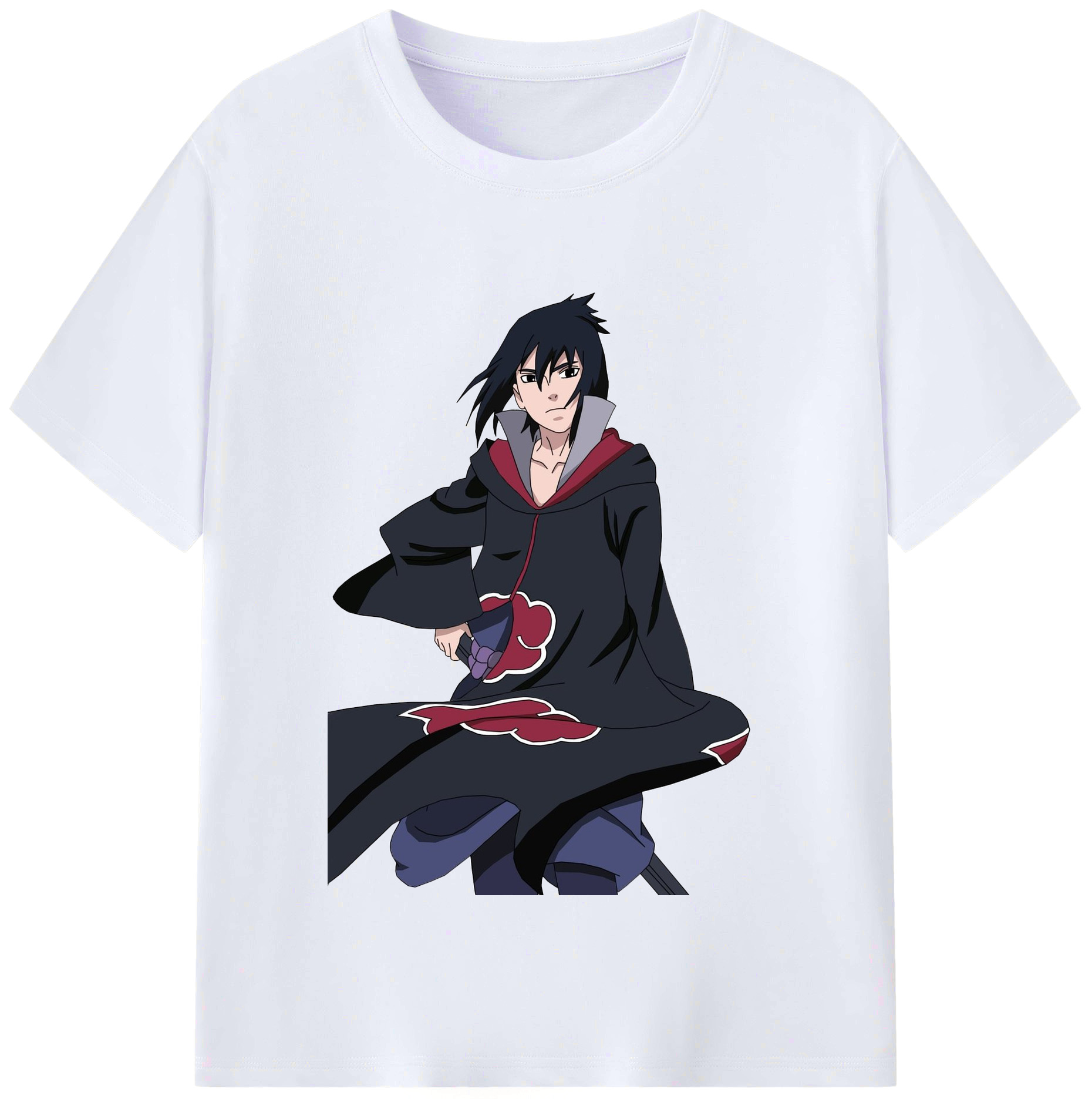 （画像用） NARUTO -ナルト- うちは サスケ Uchiha Sasuke レディースカジュアルプリントTシャツ（綿100％）