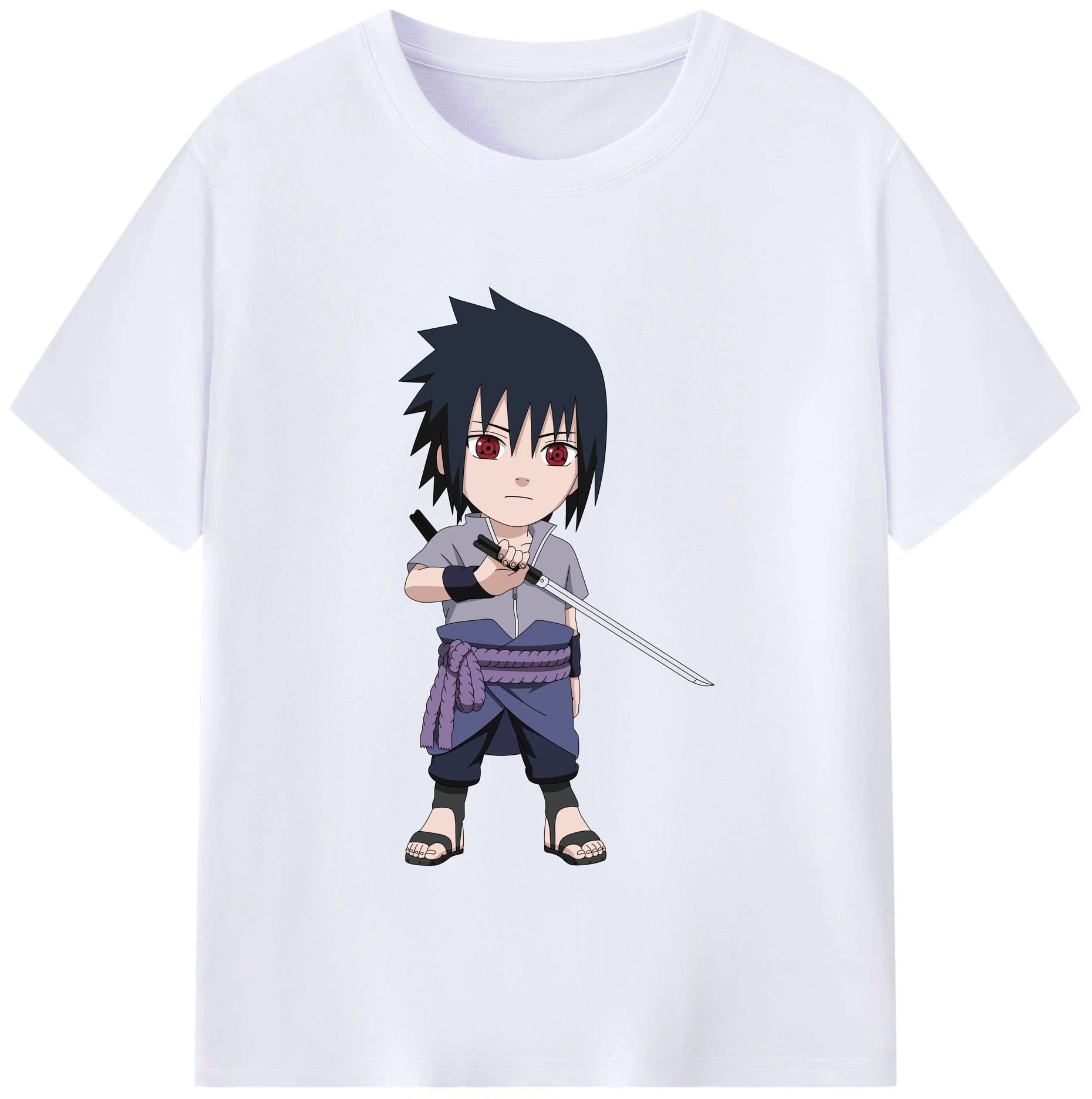 （画像用） NARUTO -ナルト- うちは サスケ Uchiha Sasuke レディースカジュアルプリントTシャツ（綿100％）