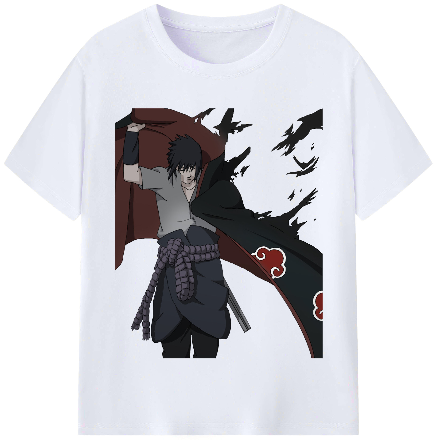 （画像用） NARUTO -ナルト- うちは サスケ Uchiha Sasuke レディースカジュアルプリントTシャツ（綿100％）