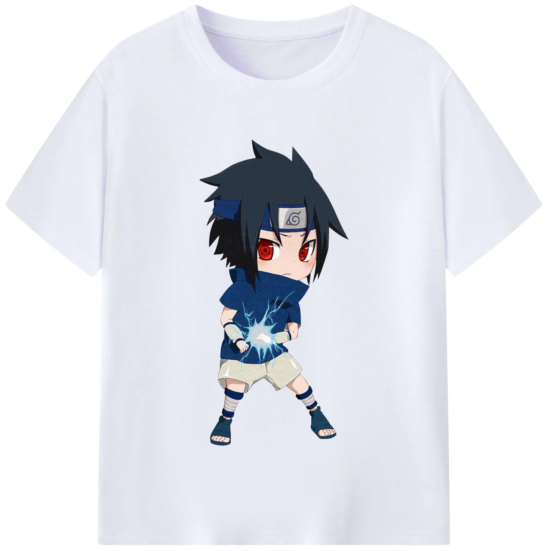 （画像用） NARUTO -ナルト- うちは サスケ Uchiha Sasuke レディースカジュアルプリントTシャツ（綿100％）