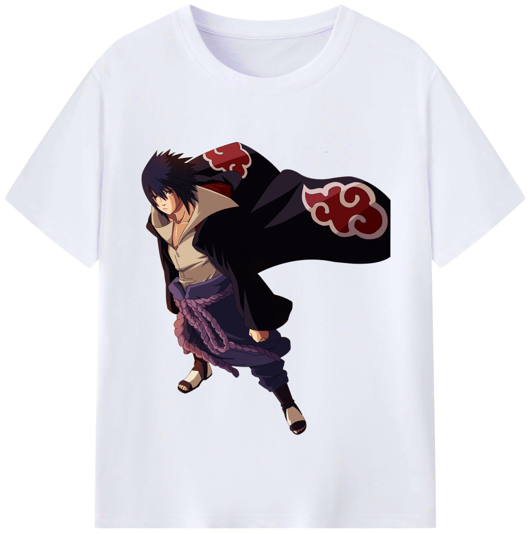 （画像用） NARUTO -ナルト- うちは サスケ Uchiha Sasuke レディースカジュアルプリントTシャツ（綿100％）