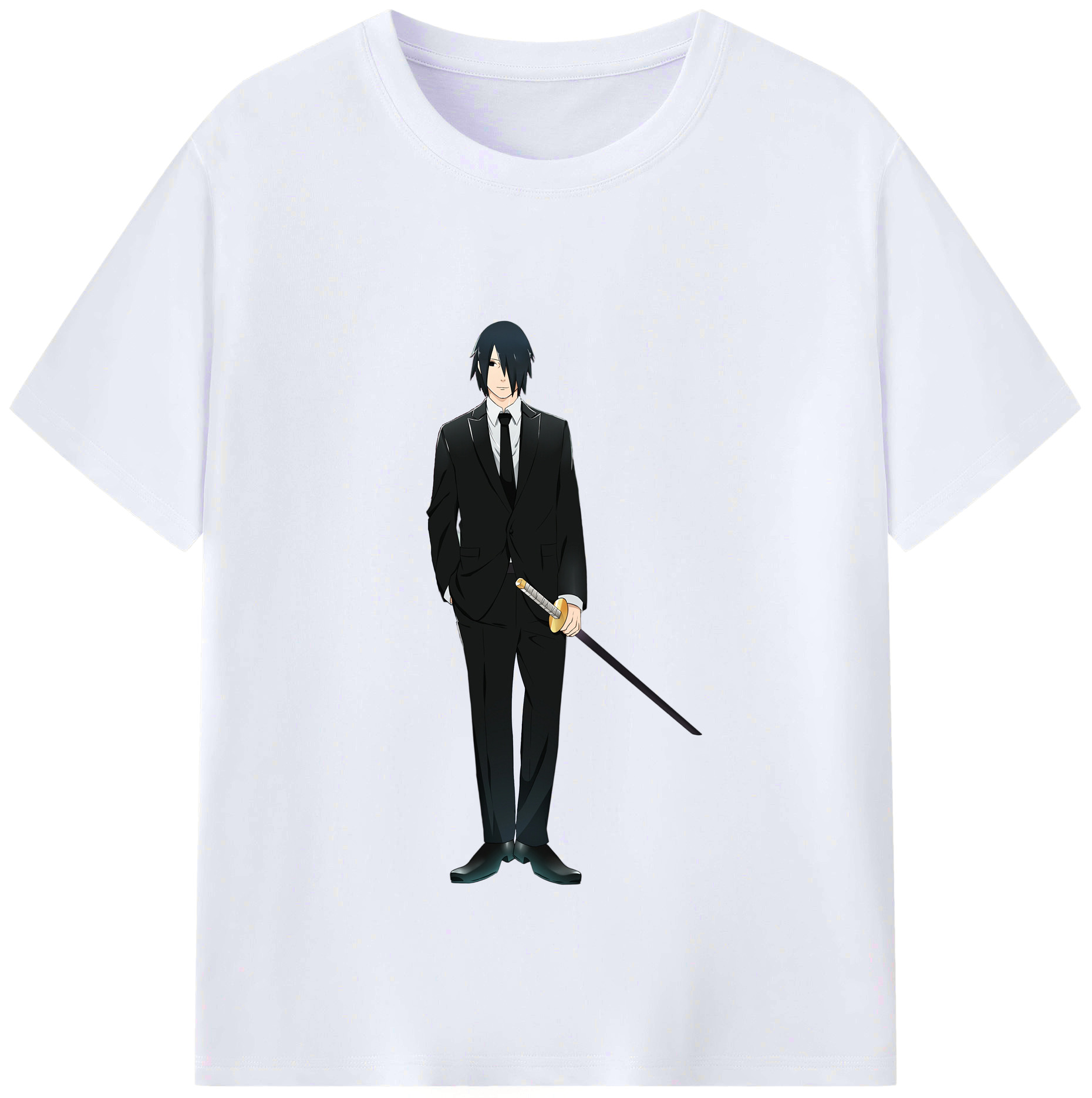 （画像用） NARUTO -ナルト- うちは サスケ Uchiha Sasuke レディースカジュアルプリントTシャツ（綿100％）