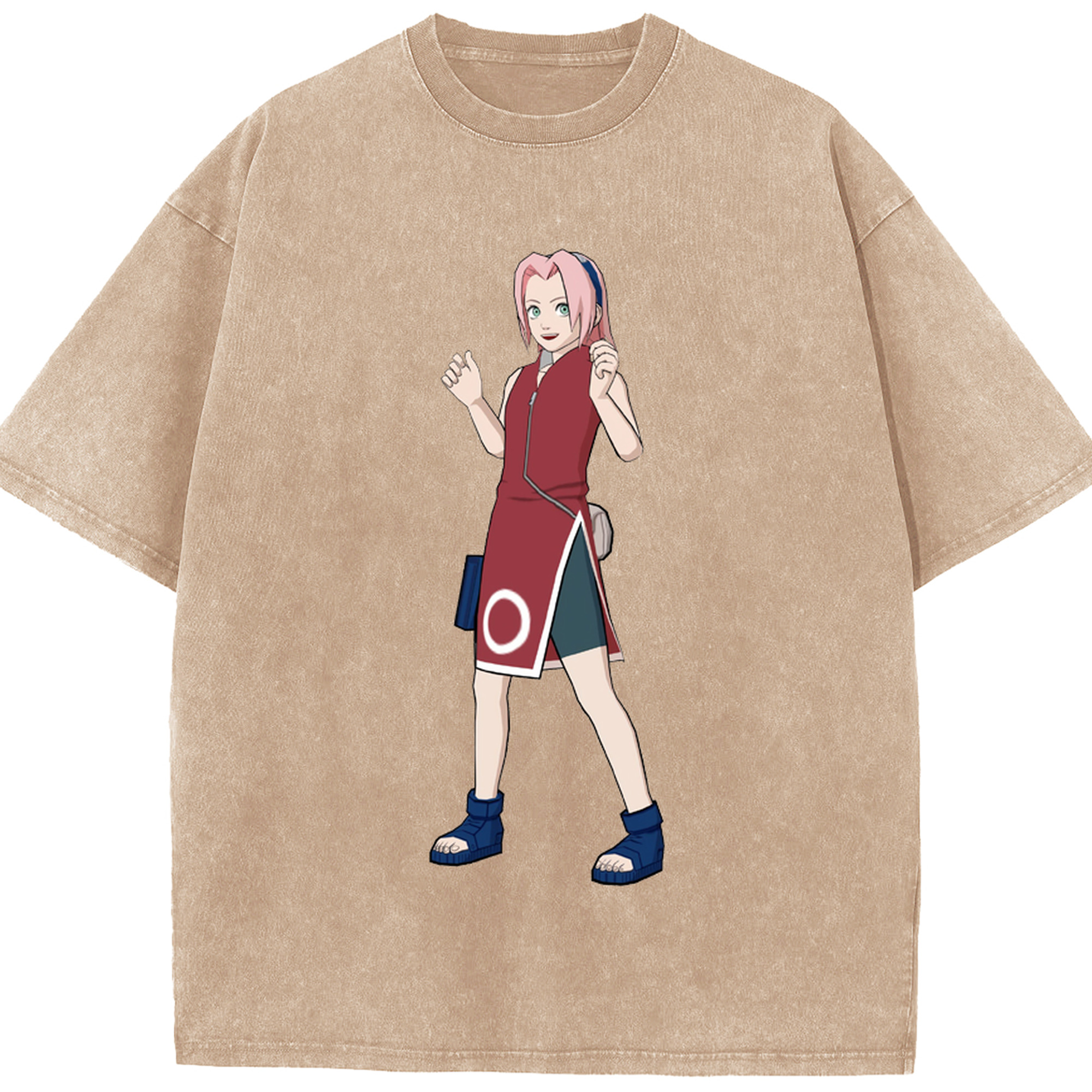 （画像用） NARUTO -ナルト- 春野サクラ Haruno Sakura 綿100% ヴィンテージ風 半袖Tシャツ（フロントプリント）