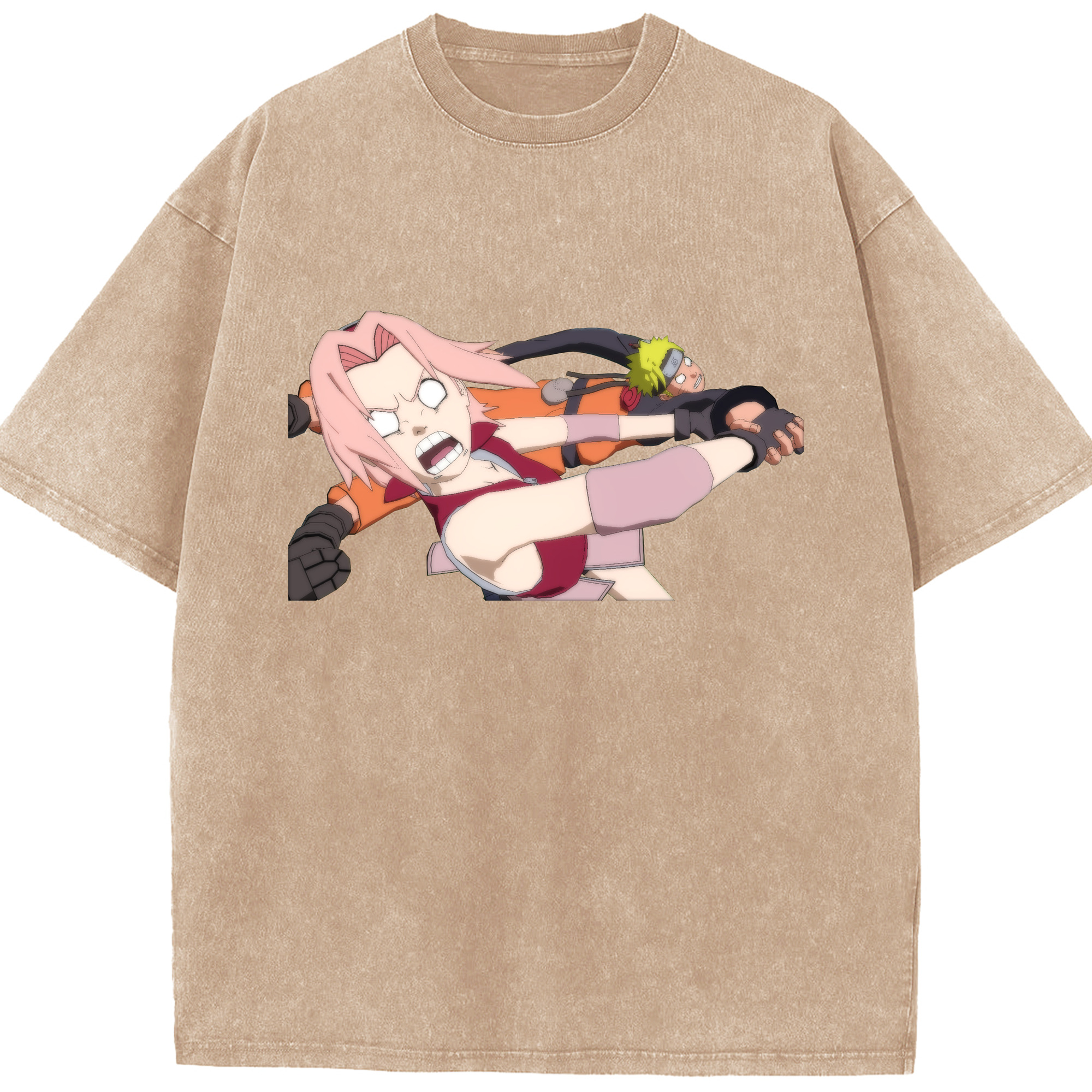 （画像用） NARUTO -ナルト- 春野サクラ Haruno Sakura 綿100% ヴィンテージ風 半袖Tシャツ（フロントプリント）