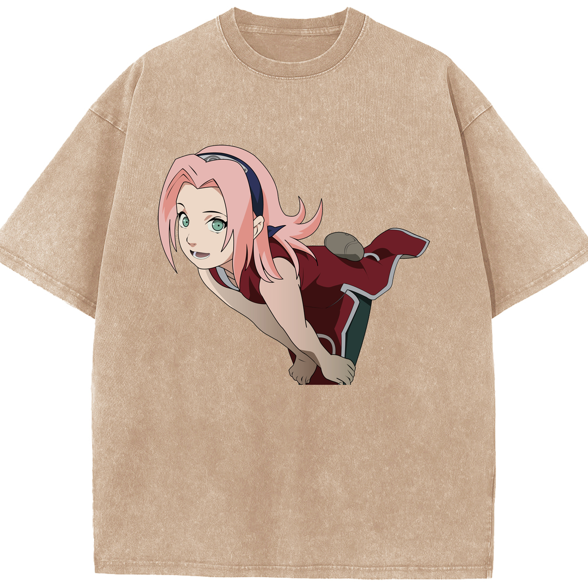 （画像用） NARUTO -ナルト- 春野サクラ Haruno Sakura 綿100% ヴィンテージ風 半袖Tシャツ（フロントプリント）