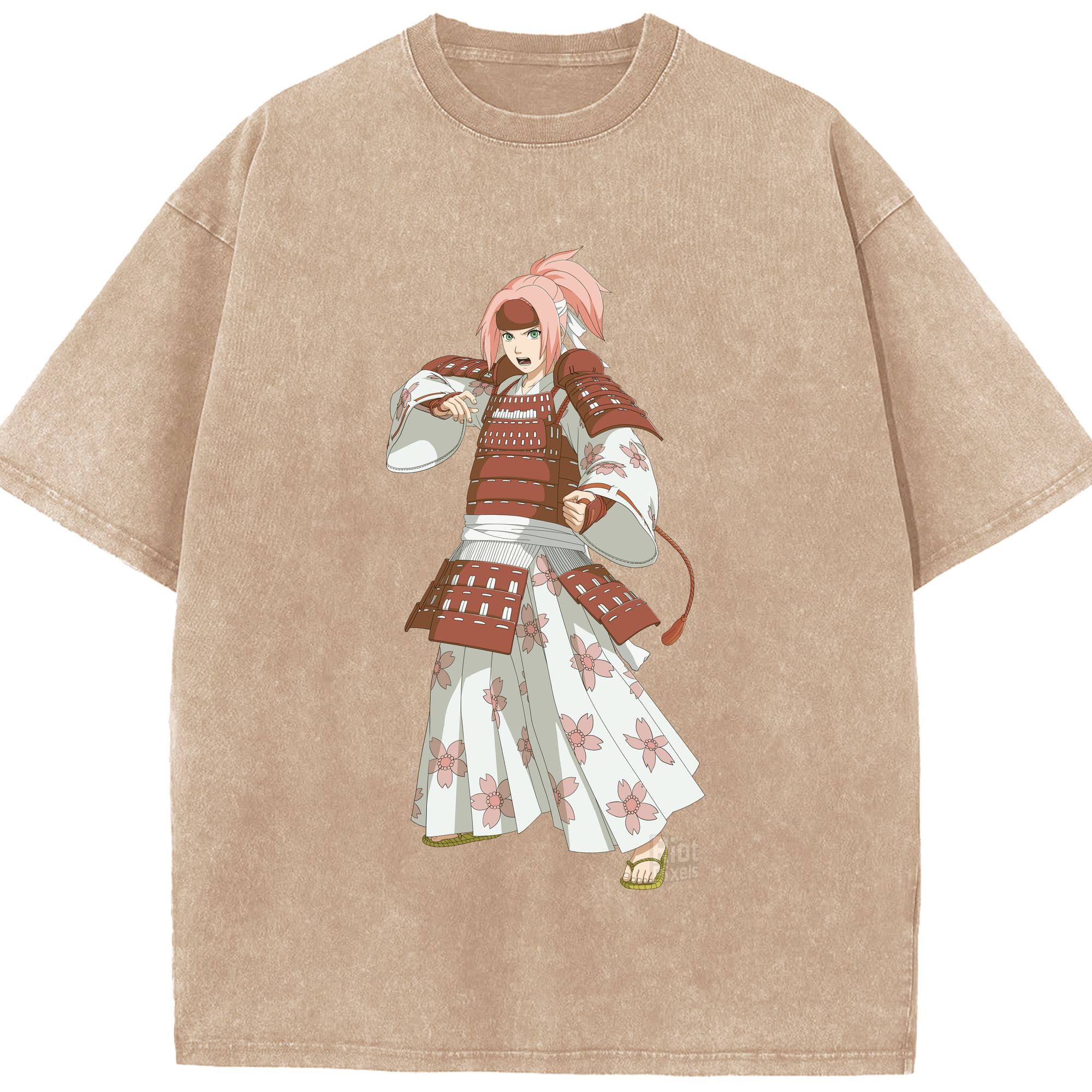 （画像用） NARUTO -ナルト- 春野サクラ Haruno Sakura 綿100% ヴィンテージ風 半袖Tシャツ（フロントプリント）
