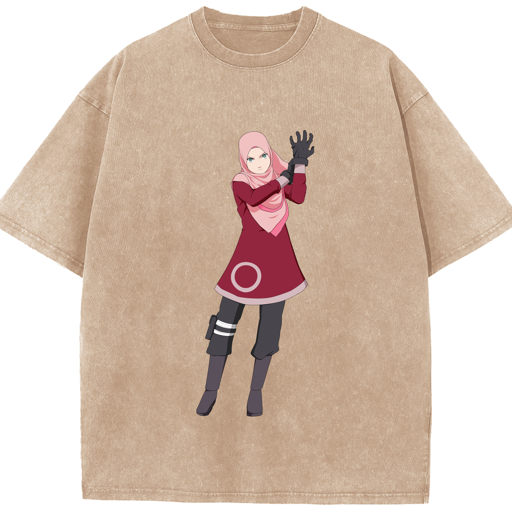（画像用） NARUTO -ナルト- 春野サクラ Haruno Sakura 綿100% ヴィンテージ風 半袖Tシャツ（フロントプリント）
