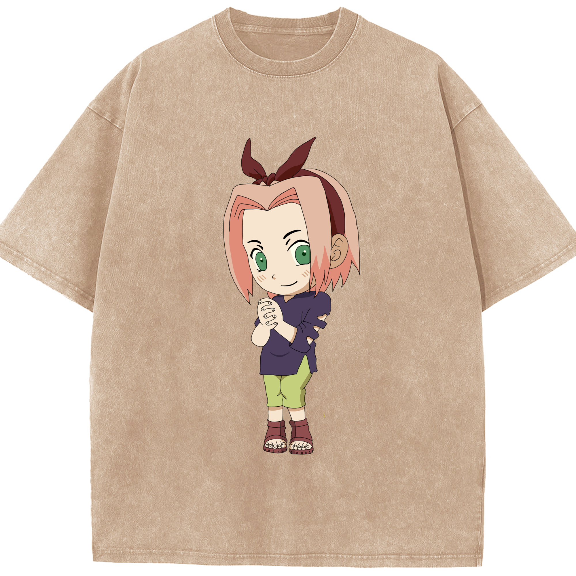 （画像用） NARUTO -ナルト- 春野サクラ Haruno Sakura 綿100% ヴィンテージ風 半袖Tシャツ（フロントプリント）