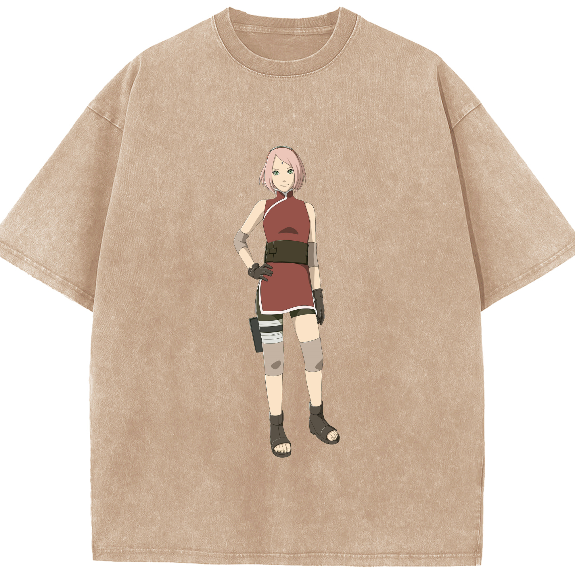（画像用） NARUTO -ナルト- 春野サクラ Haruno Sakura 綿100% ヴィンテージ風 半袖Tシャツ（フロントプリント）