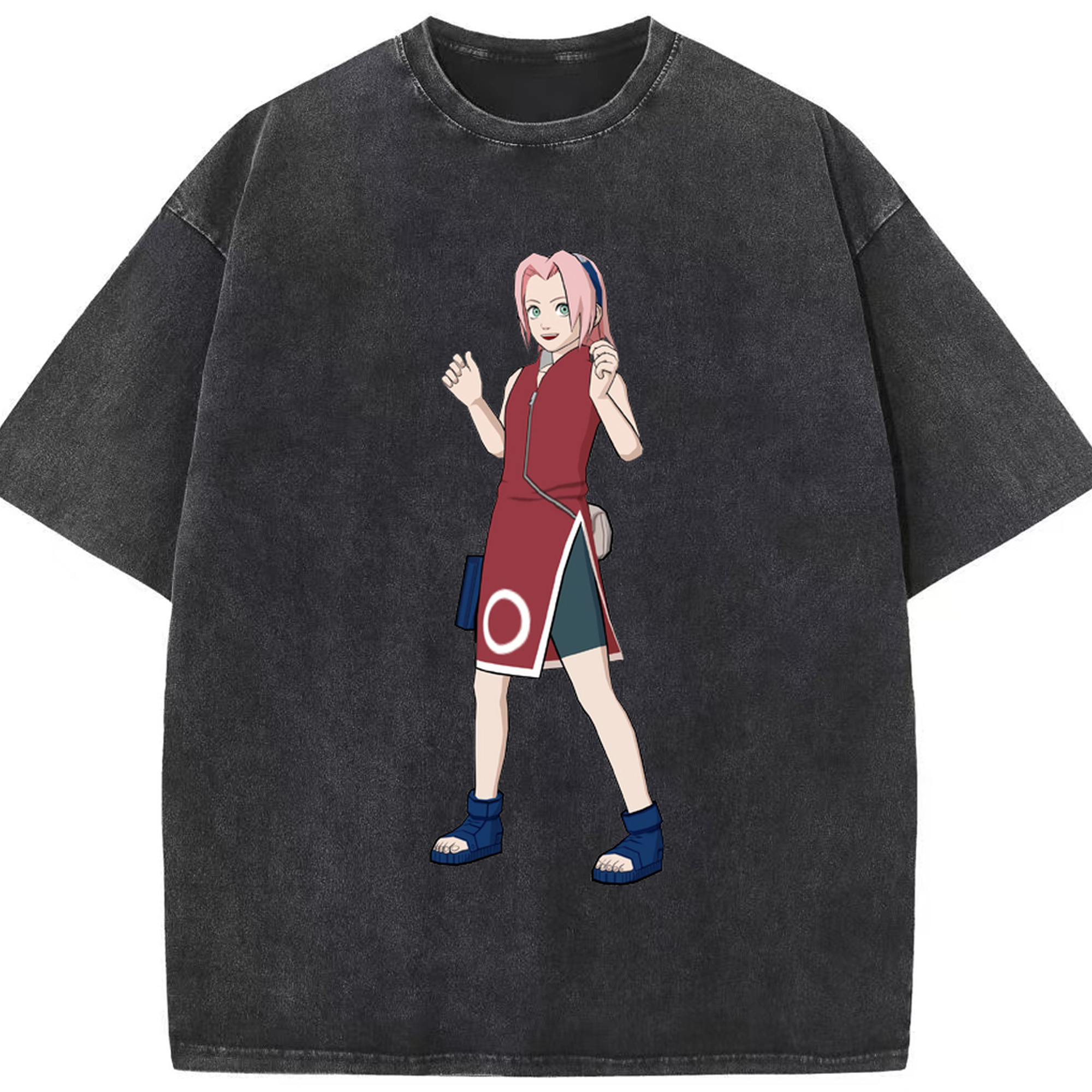 （画像用） NARUTO -ナルト- 春野サクラ Haruno Sakura 綿100% ヴィンテージ風 半袖Tシャツ（フロントプリント）