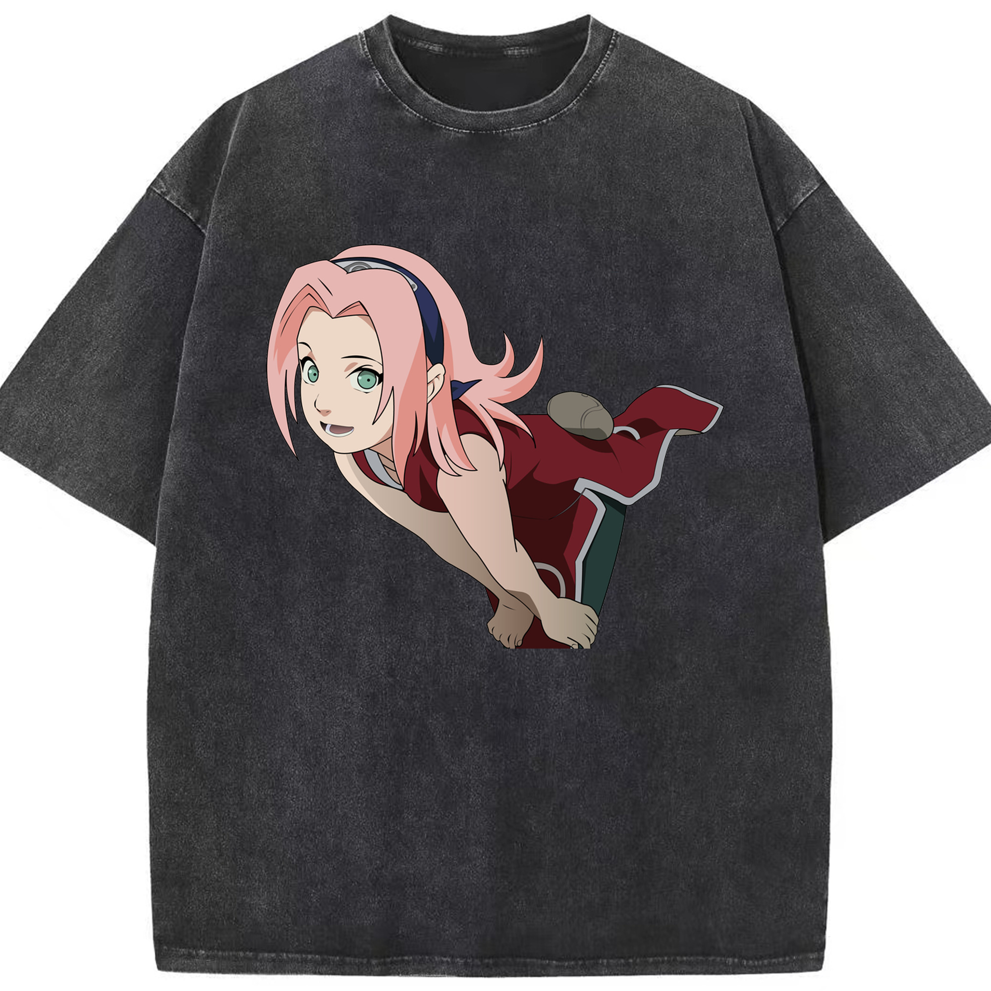 （画像用） NARUTO -ナルト- 春野サクラ Haruno Sakura 綿100% ヴィンテージ風 半袖Tシャツ（フロントプリント）