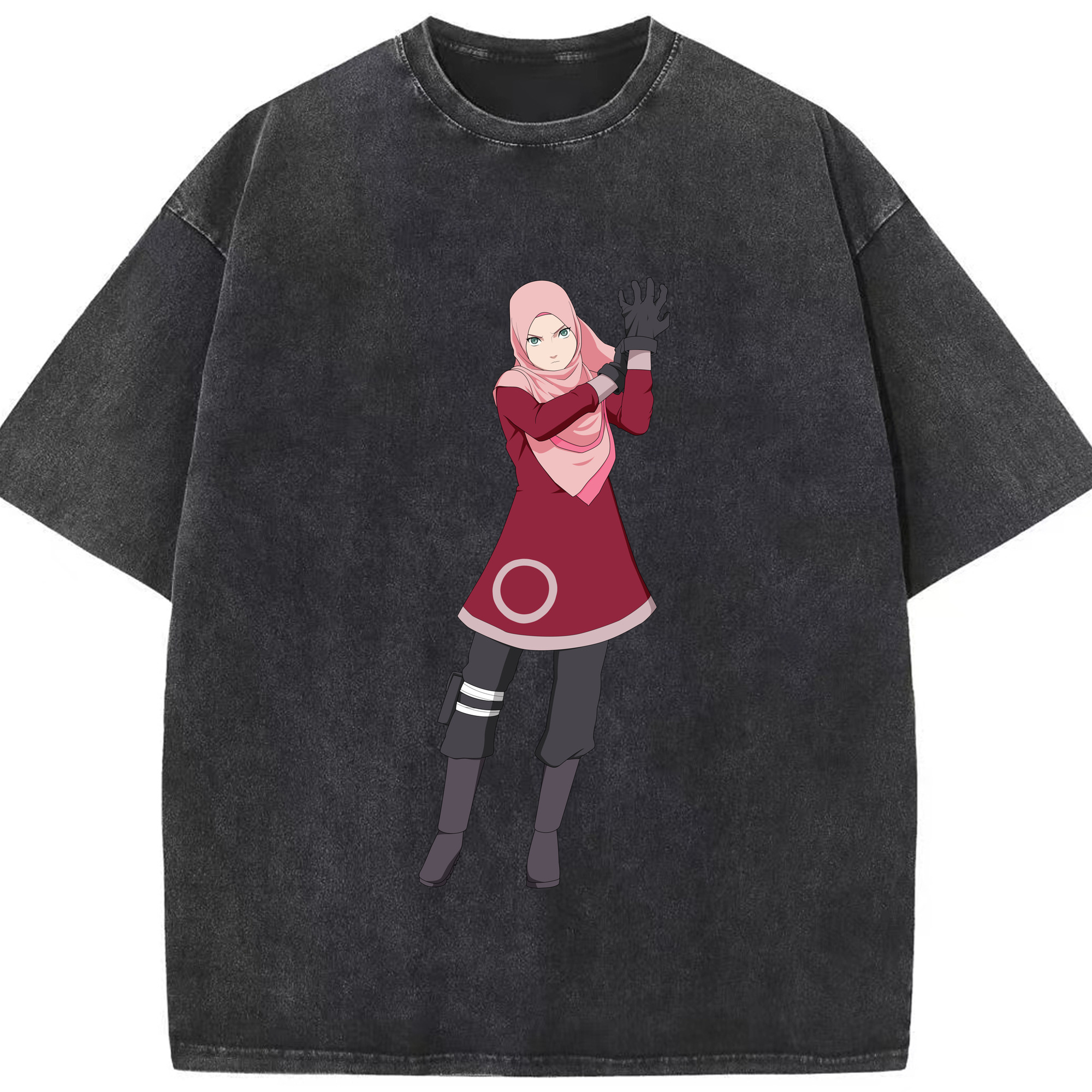 （画像用） NARUTO -ナルト- 春野サクラ Haruno Sakura 綿100% ヴィンテージ風 半袖Tシャツ（フロントプリント）