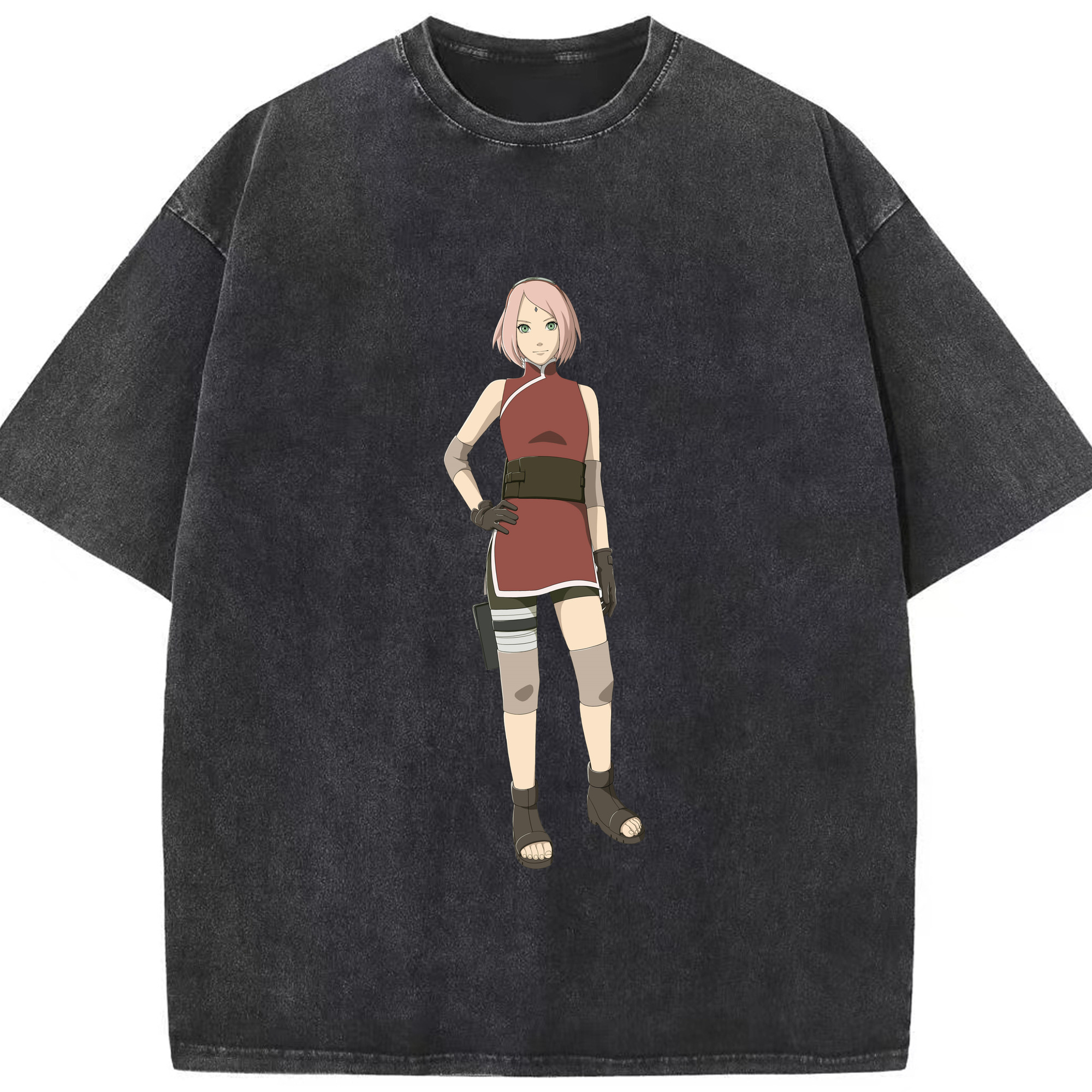 （画像用） NARUTO -ナルト- 春野サクラ Haruno Sakura 綿100% ヴィンテージ風 半袖Tシャツ（フロントプリント）