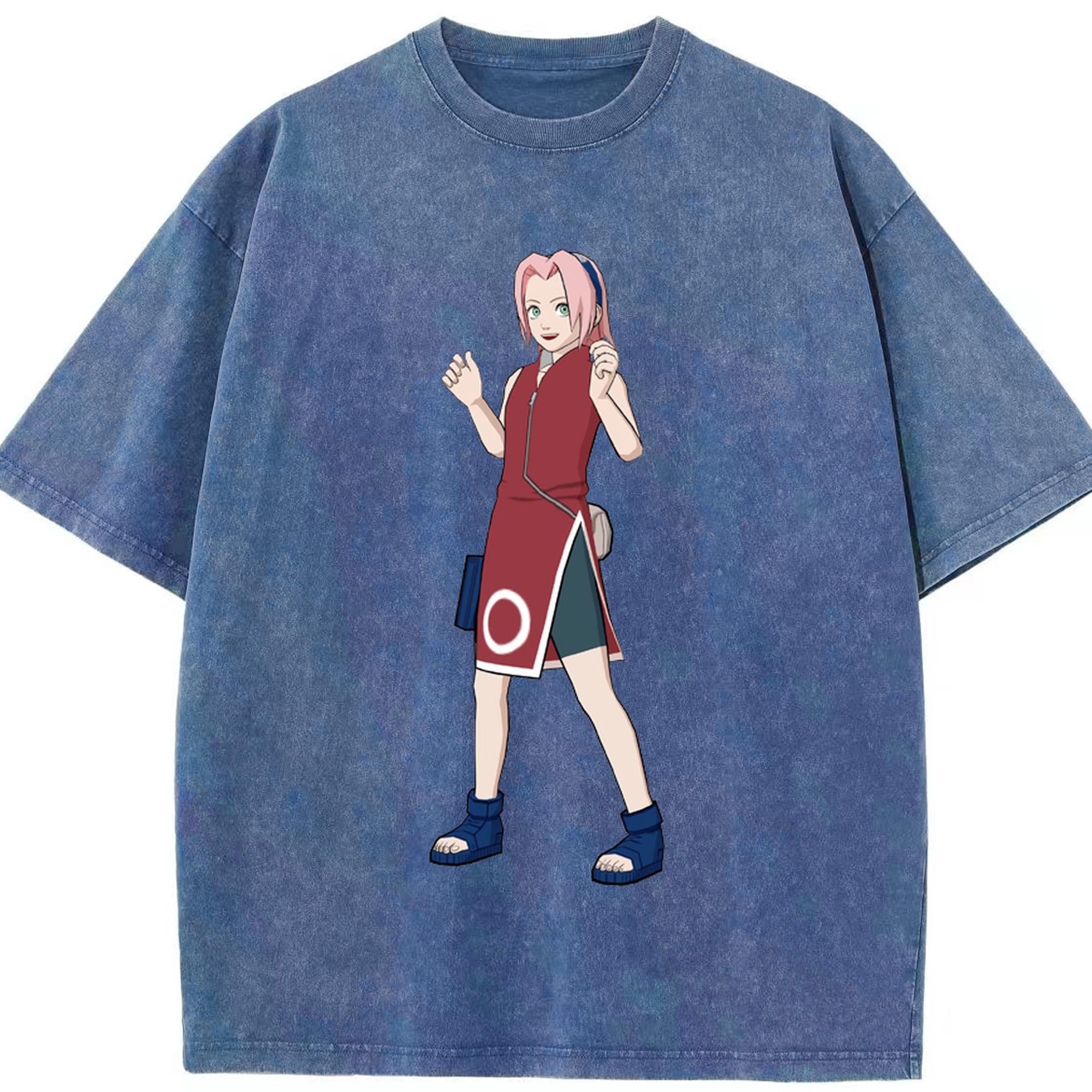 （画像用） NARUTO -ナルト- 春野サクラ Haruno Sakura 綿100% ヴィンテージ風 半袖Tシャツ（フロントプリント）