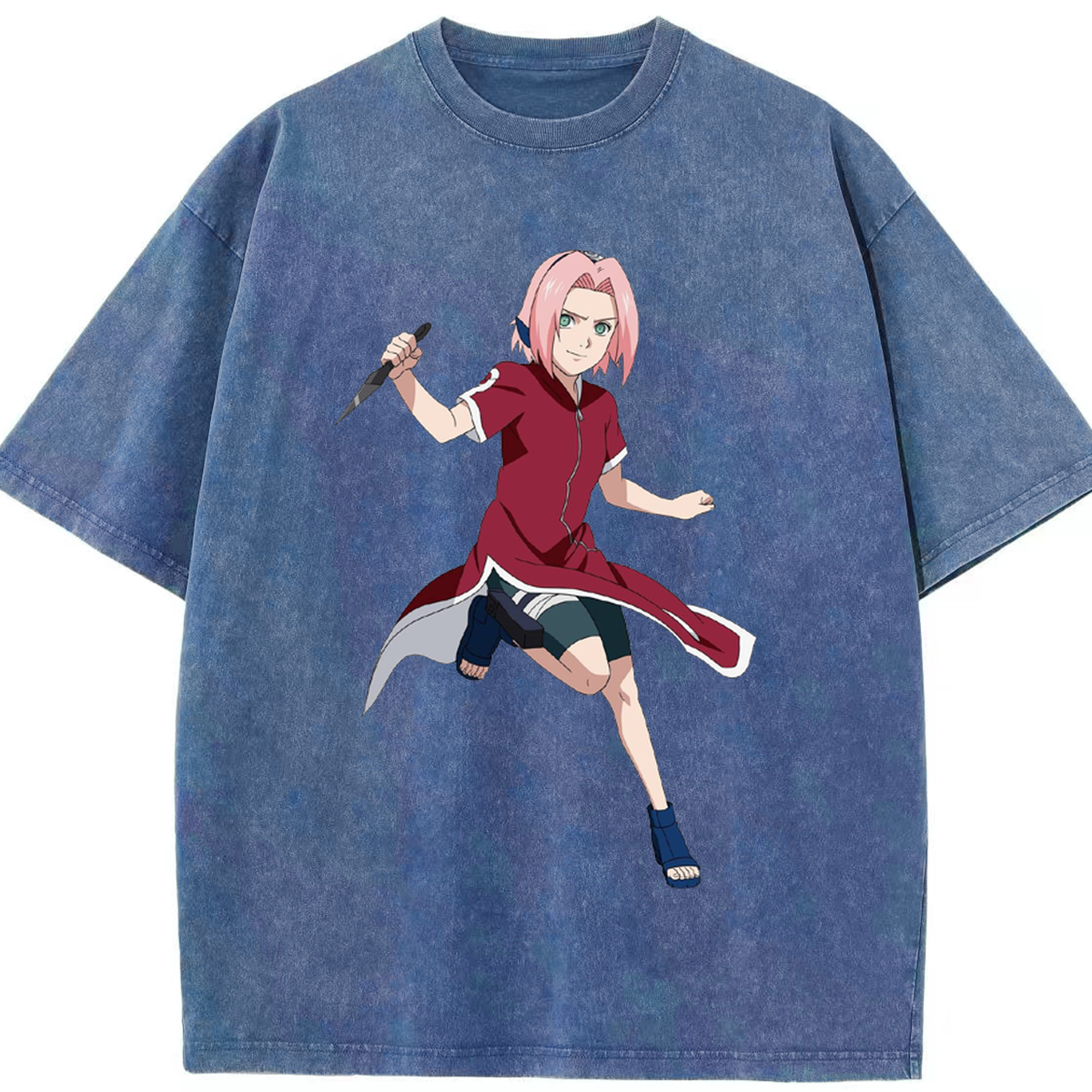 （画像用） NARUTO -ナルト- 春野サクラ Haruno Sakura 綿100% ヴィンテージ風 半袖Tシャツ（フロントプリント）