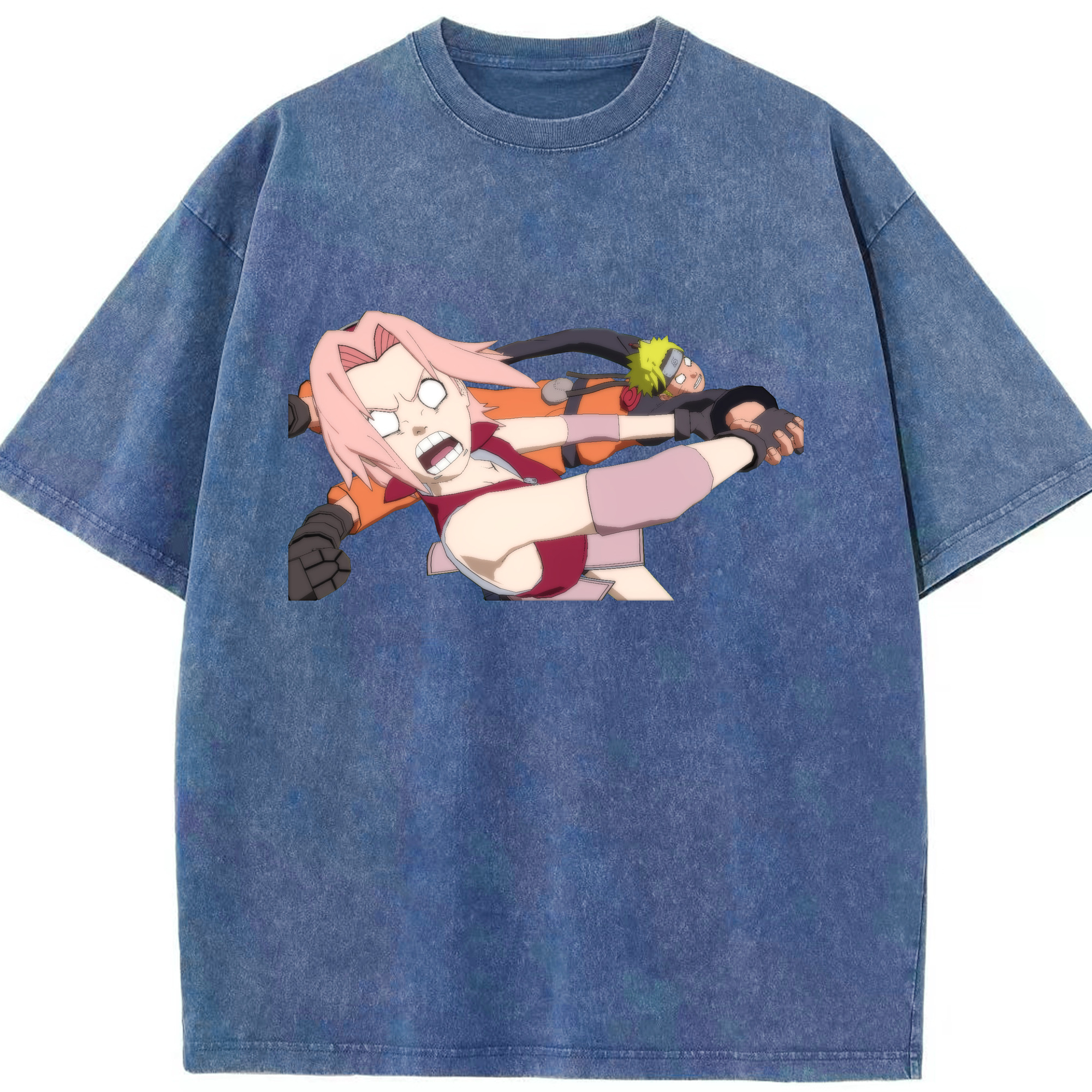 （画像用） NARUTO -ナルト- 春野サクラ Haruno Sakura 綿100% ヴィンテージ風 半袖Tシャツ（フロントプリント）