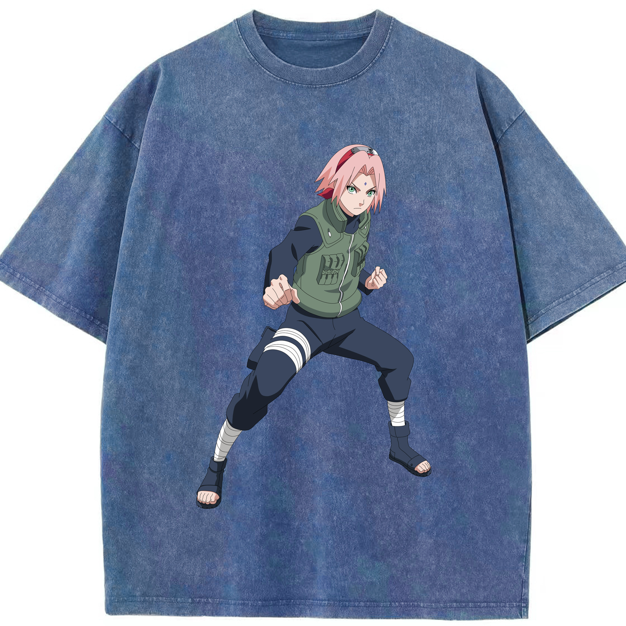 （画像用） NARUTO -ナルト- 春野サクラ Haruno Sakura 綿100% ヴィンテージ風 半袖Tシャツ（フロントプリント）