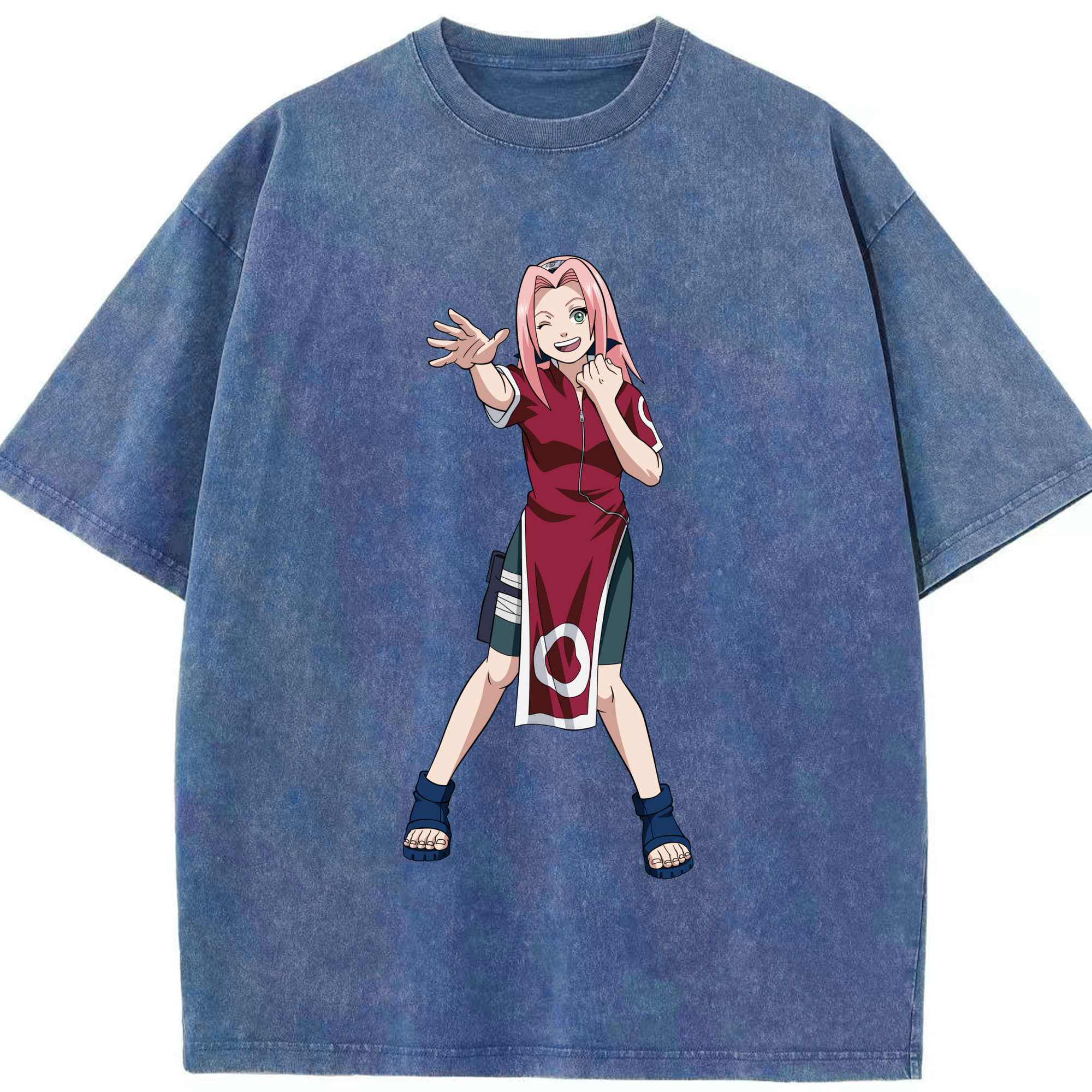 （画像用） NARUTO -ナルト- 春野サクラ Haruno Sakura 綿100% ヴィンテージ風 半袖Tシャツ（フロントプリント）
