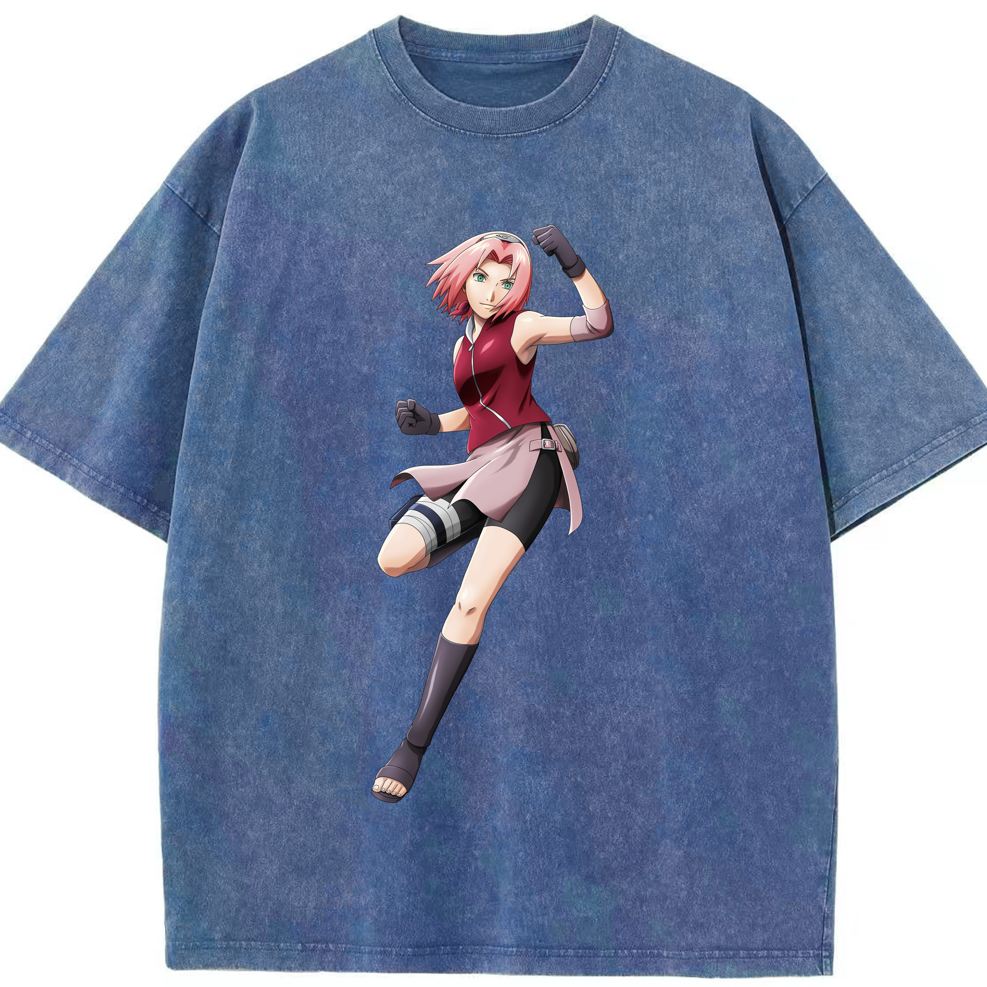 （画像用） NARUTO -ナルト- 春野サクラ Haruno Sakura 綿100% ヴィンテージ風 半袖Tシャツ（フロントプリント）
