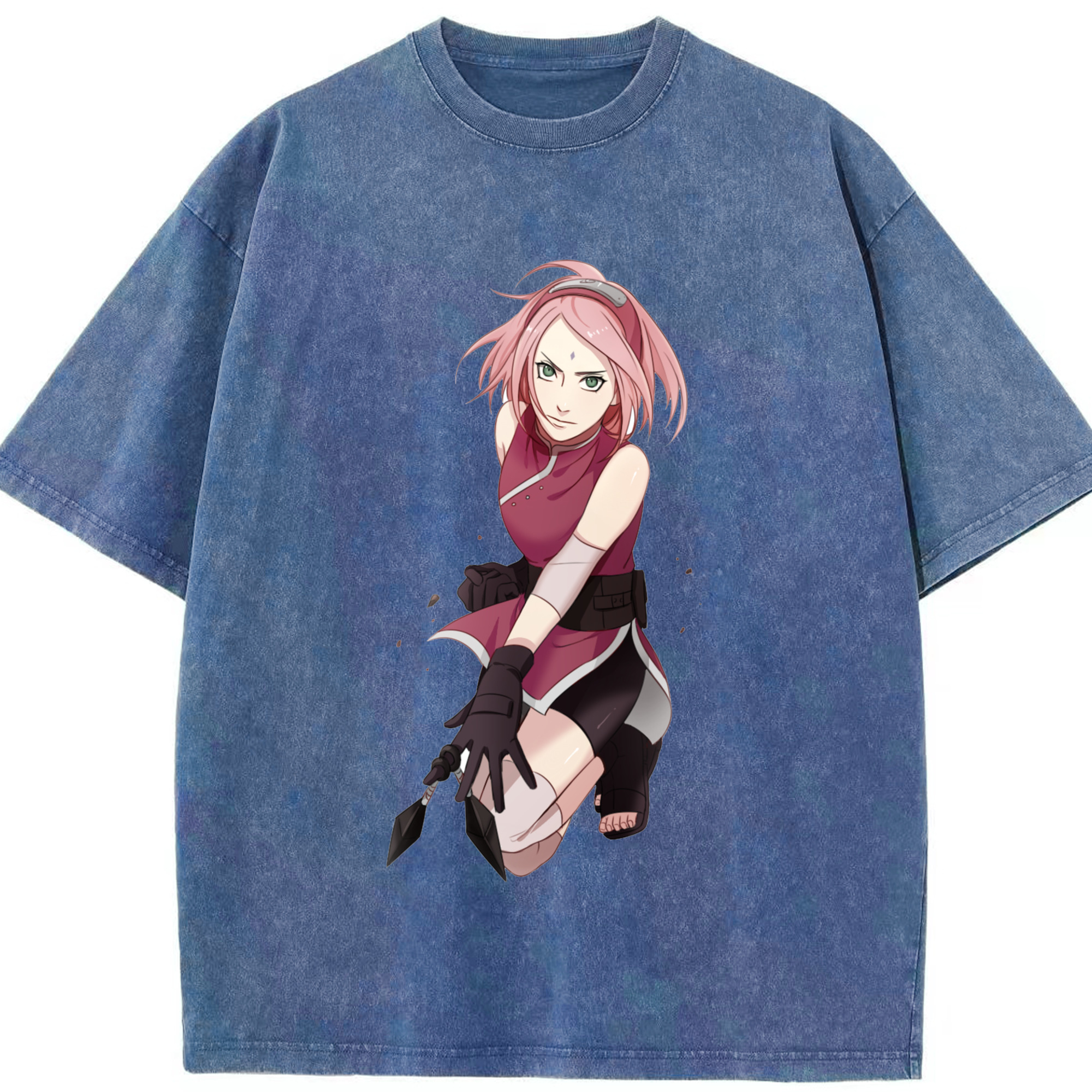 （画像用） NARUTO -ナルト- 春野サクラ Haruno Sakura 綿100% ヴィンテージ風 半袖Tシャツ（フロントプリント）