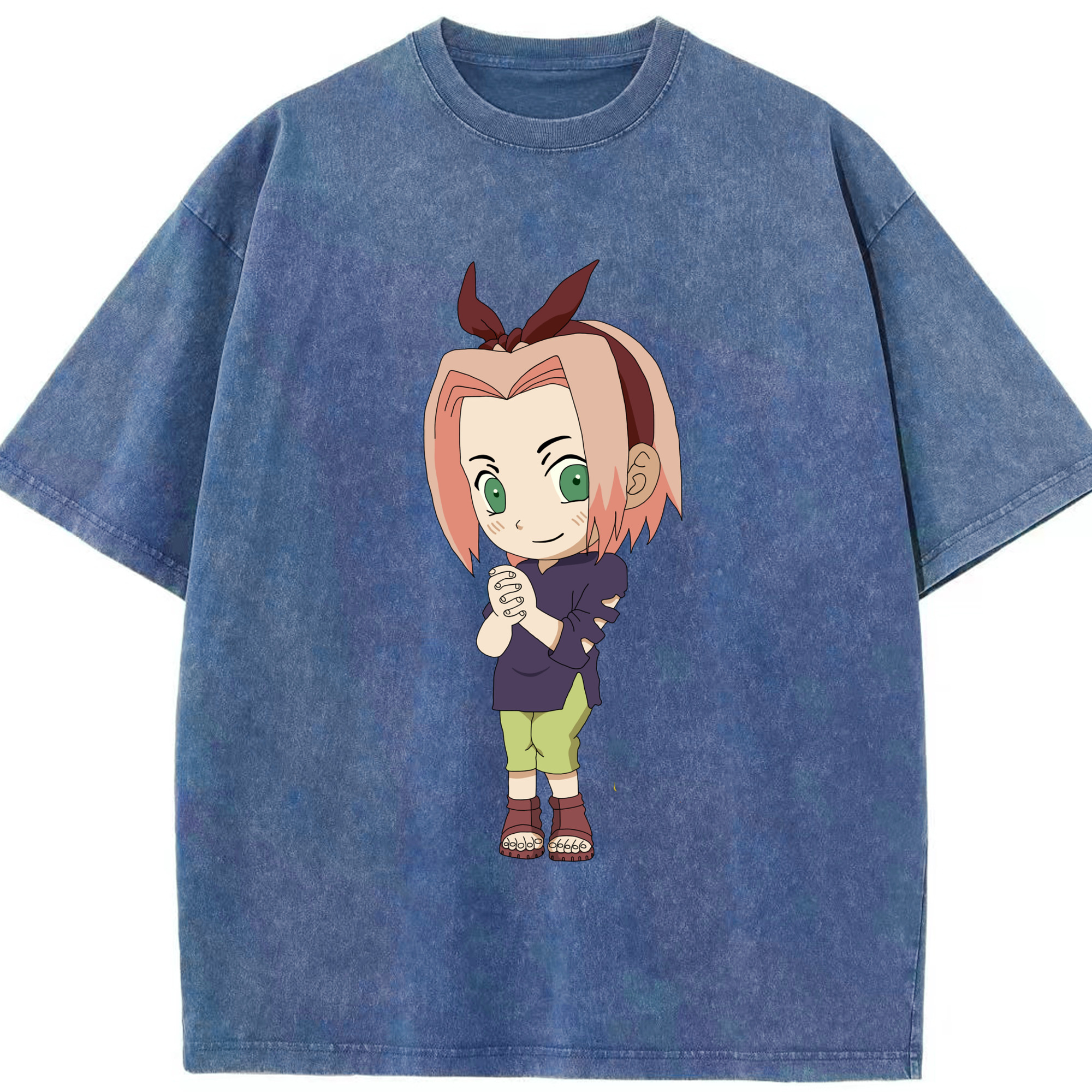 （画像用） NARUTO -ナルト- 春野サクラ Haruno Sakura 綿100% ヴィンテージ風 半袖Tシャツ（フロントプリント）