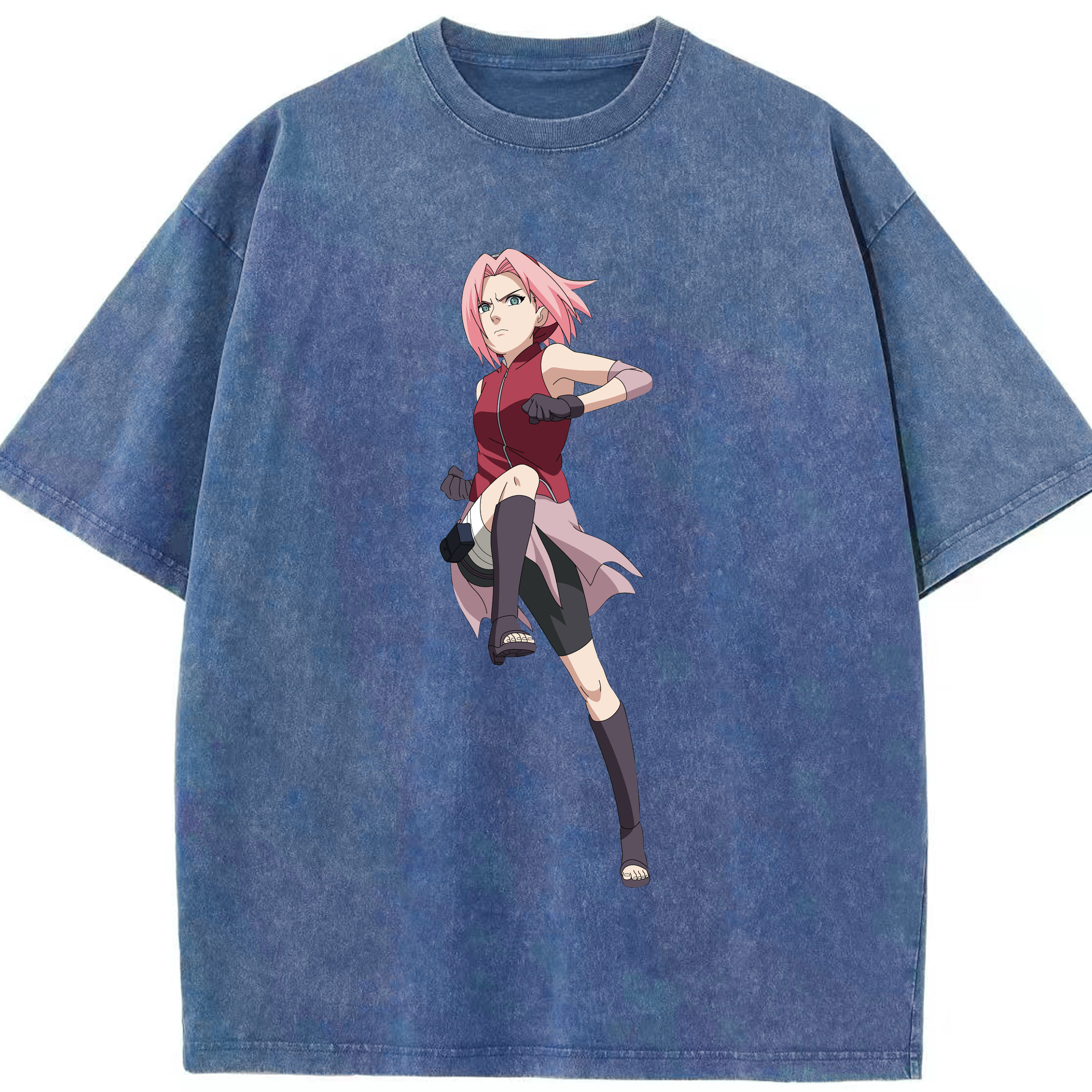（画像用） NARUTO -ナルト- 春野サクラ Haruno Sakura 綿100% ヴィンテージ風 半袖Tシャツ（フロントプリント）