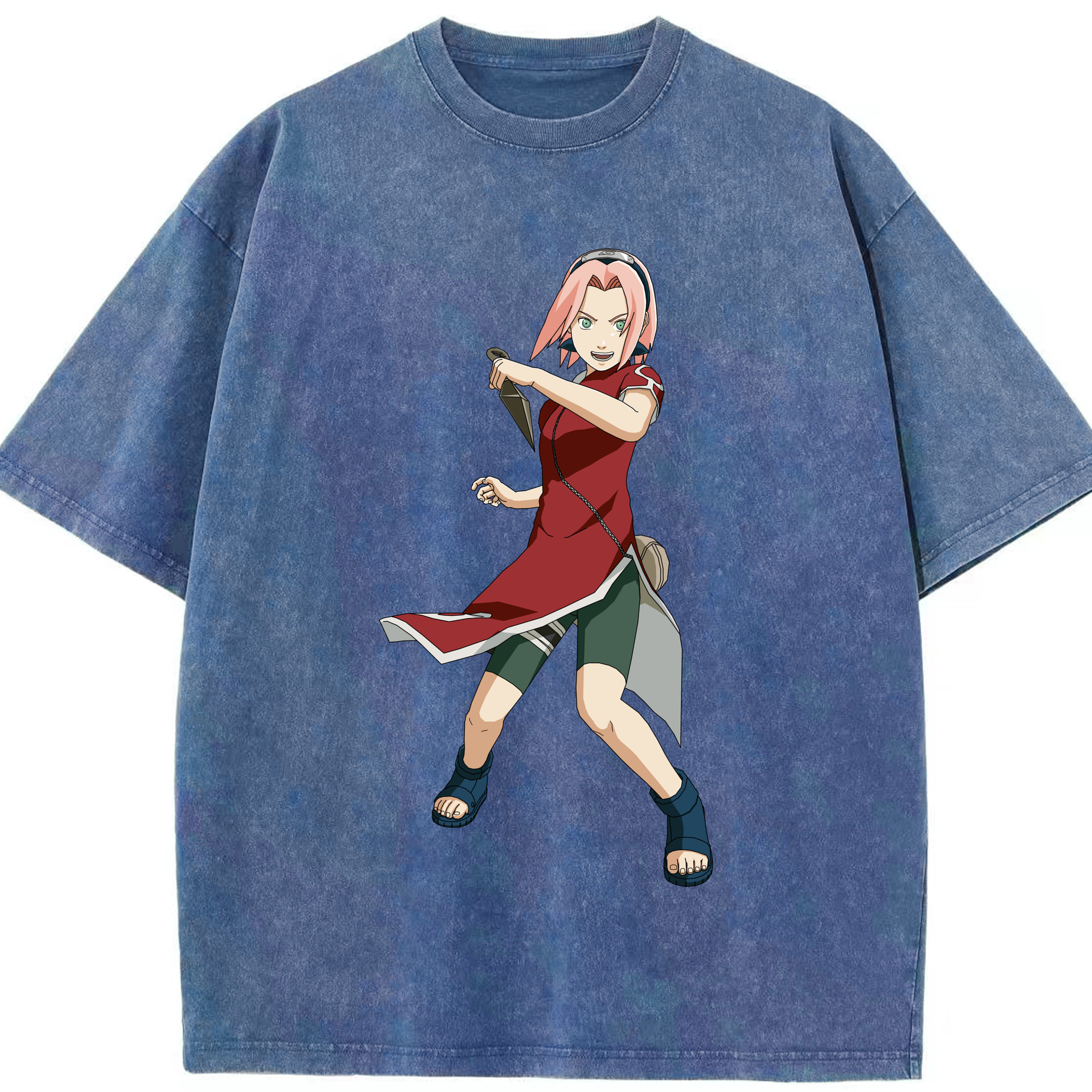 （画像用） NARUTO -ナルト- 春野サクラ Haruno Sakura 綿100% ヴィンテージ風 半袖Tシャツ（フロントプリント）