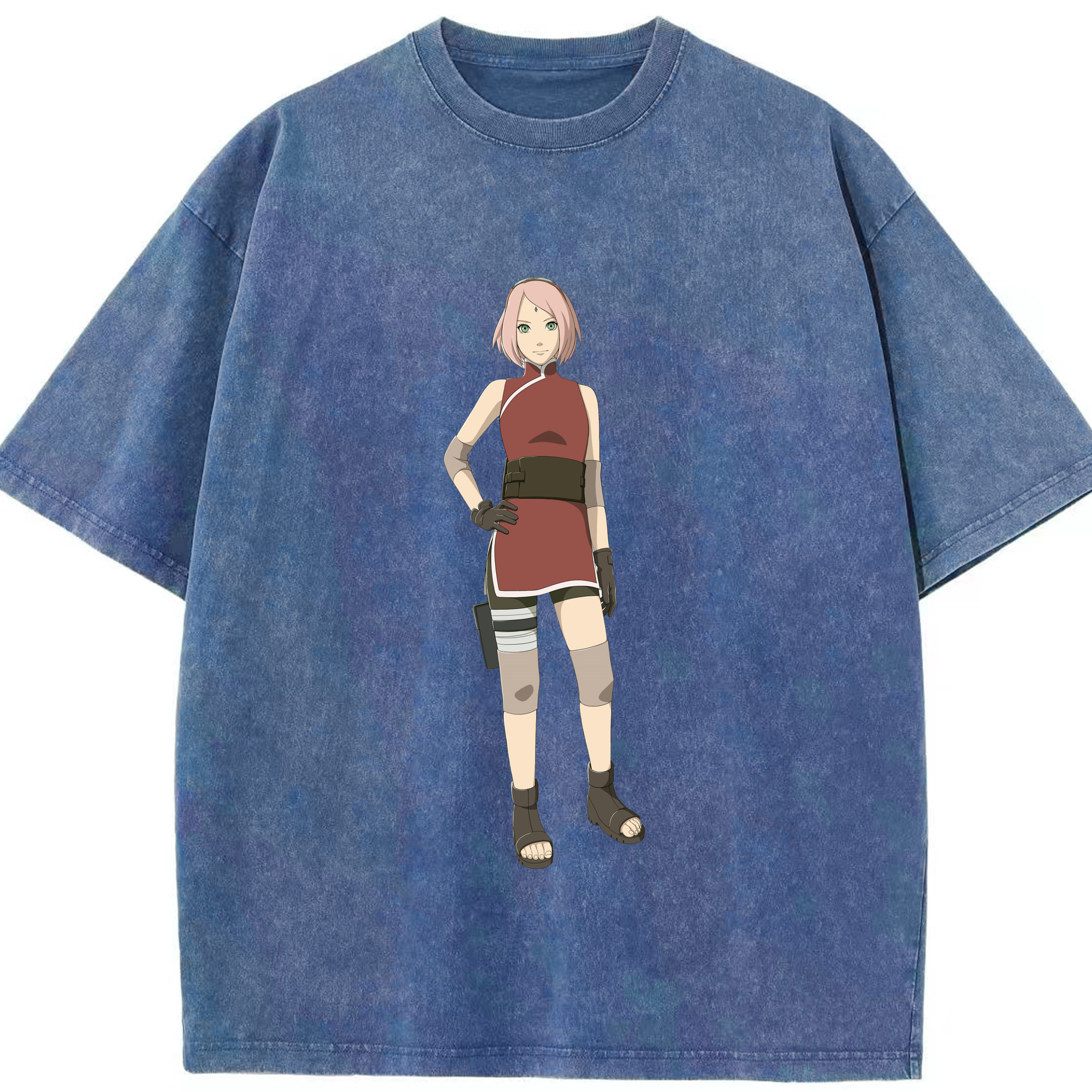 （画像用） NARUTO -ナルト- 春野サクラ Haruno Sakura 綿100% ヴィンテージ風 半袖Tシャツ（フロントプリント）