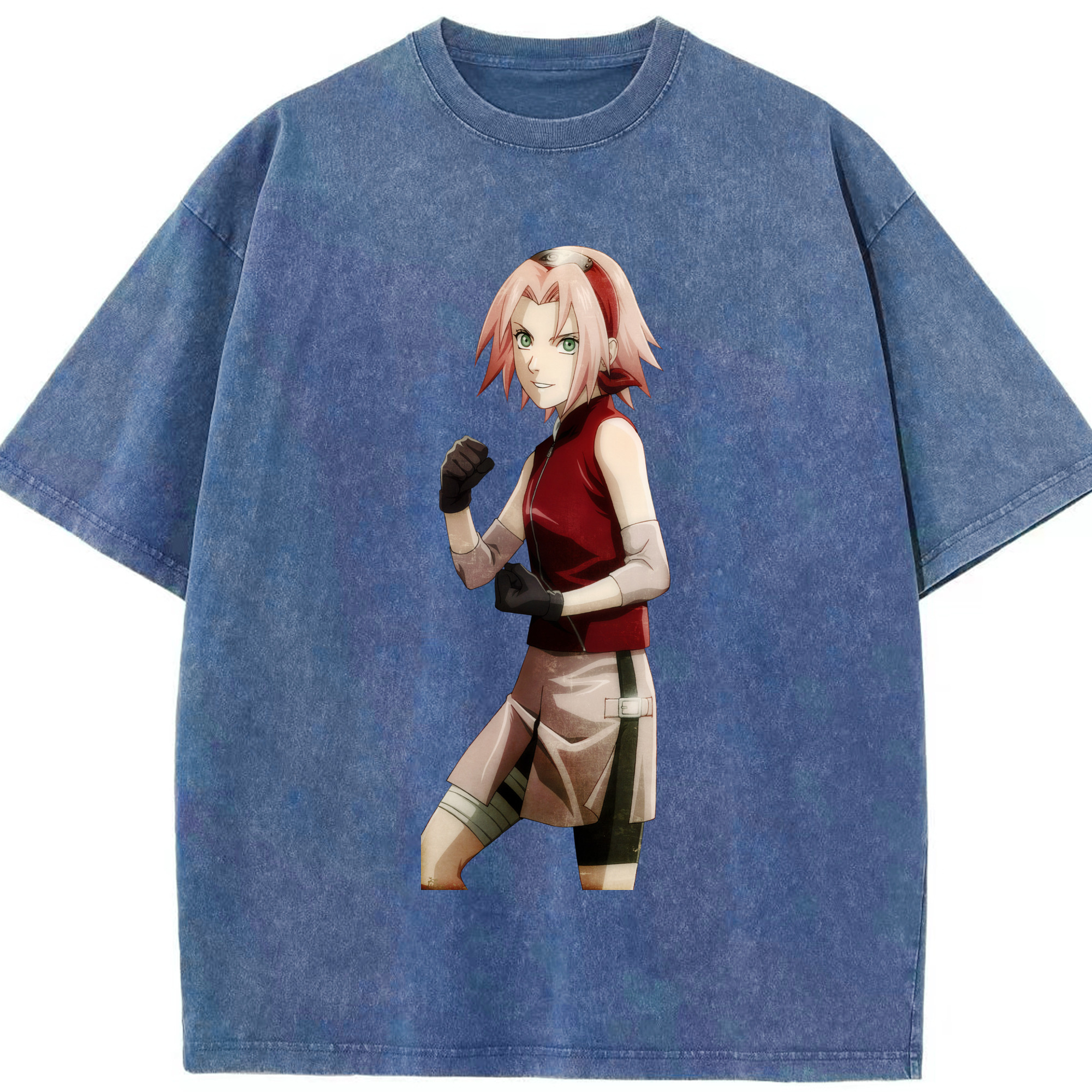 （画像用） NARUTO -ナルト- 春野サクラ Haruno Sakura 綿100% ヴィンテージ風 半袖Tシャツ（フロントプリント）