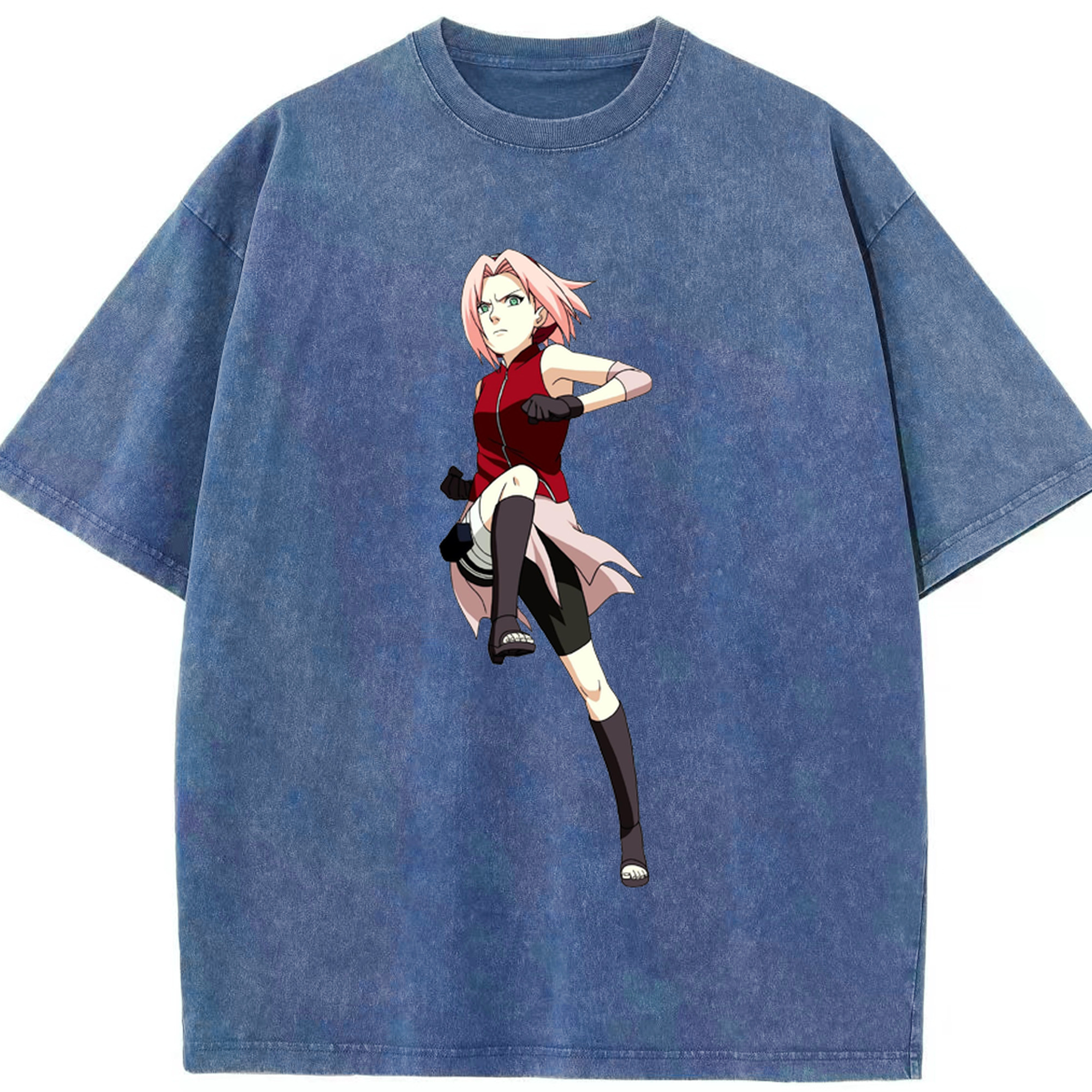 （画像用） NARUTO -ナルト- 春野サクラ Haruno Sakura 綿100% ヴィンテージ風 半袖Tシャツ（フロントプリント）
