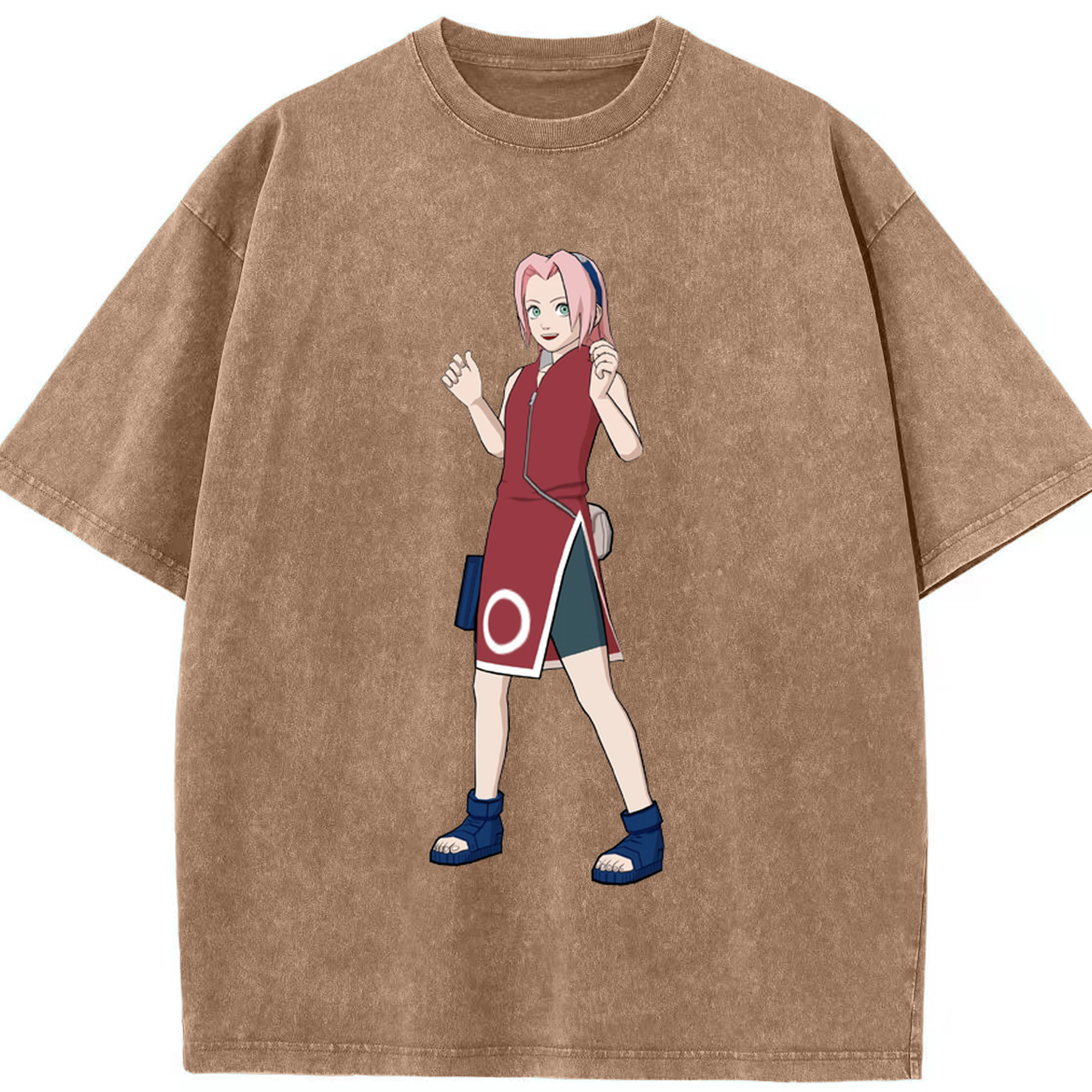 （画像用） NARUTO -ナルト- 春野サクラ Haruno Sakura 綿100% ヴィンテージ風 半袖Tシャツ（フロントプリント）