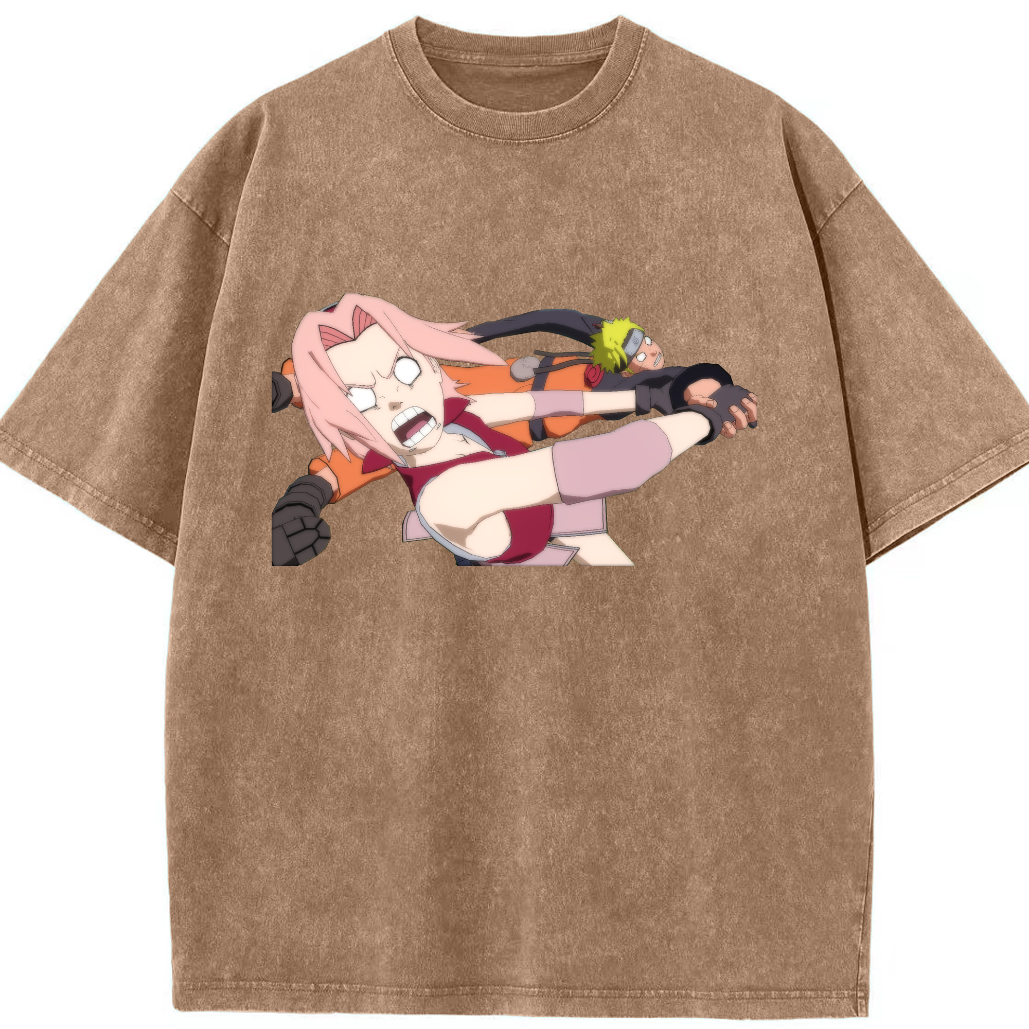 （画像用） NARUTO -ナルト- 春野サクラ Haruno Sakura 綿100% ヴィンテージ風 半袖Tシャツ（フロントプリント）
