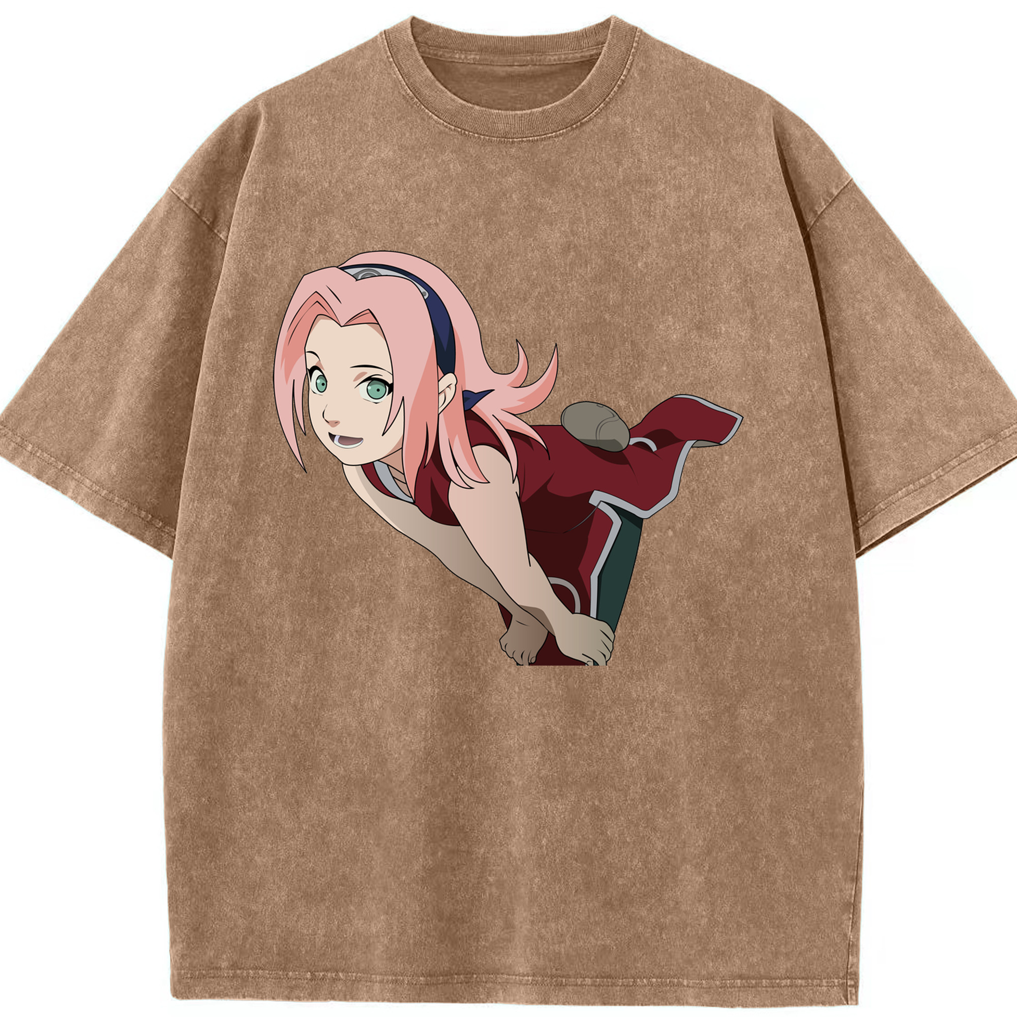 （画像用） NARUTO -ナルト- 春野サクラ Haruno Sakura 綿100% ヴィンテージ風 半袖Tシャツ（フロントプリント）