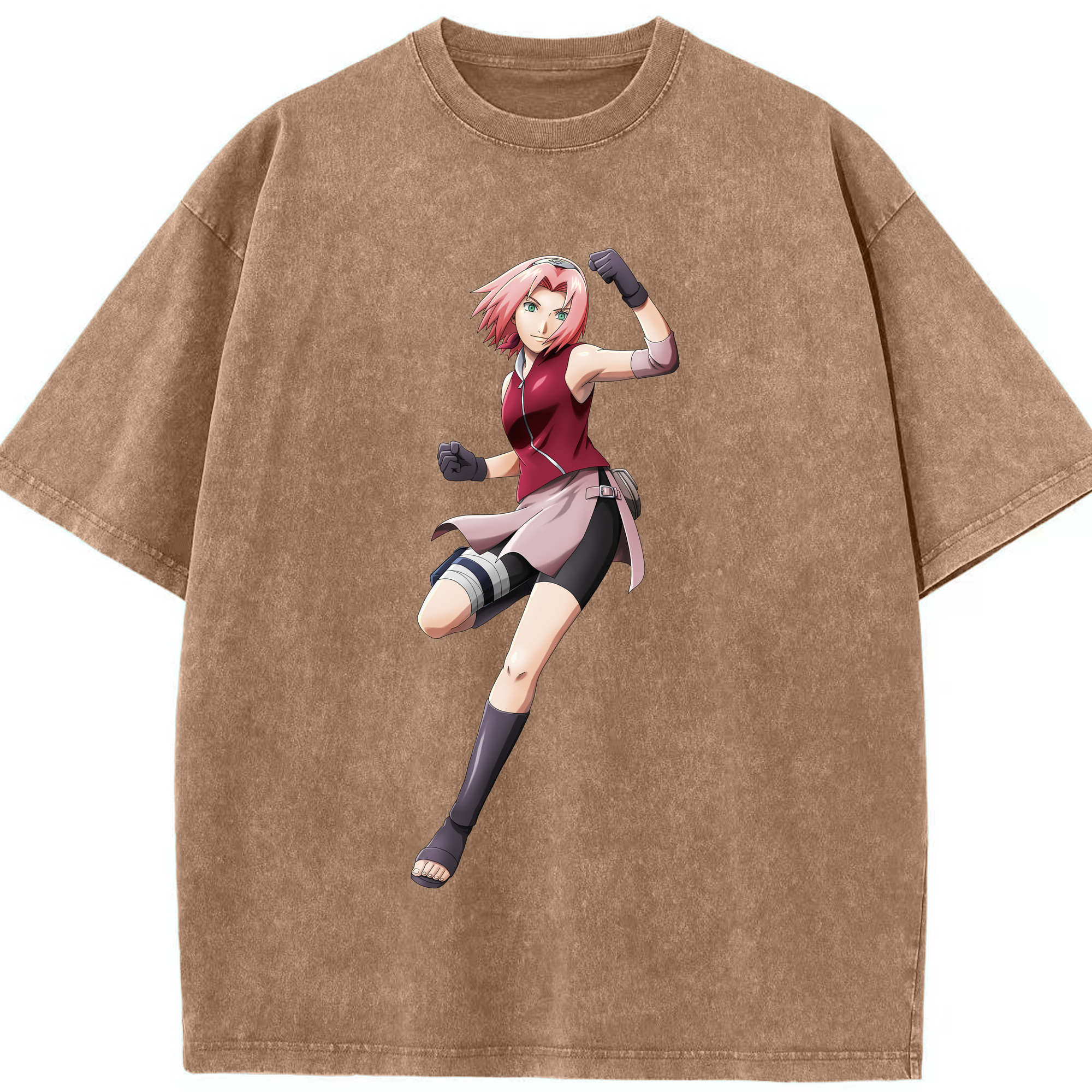 （画像用） NARUTO -ナルト- 春野サクラ Haruno Sakura 綿100% ヴィンテージ風 半袖Tシャツ（フロントプリント）