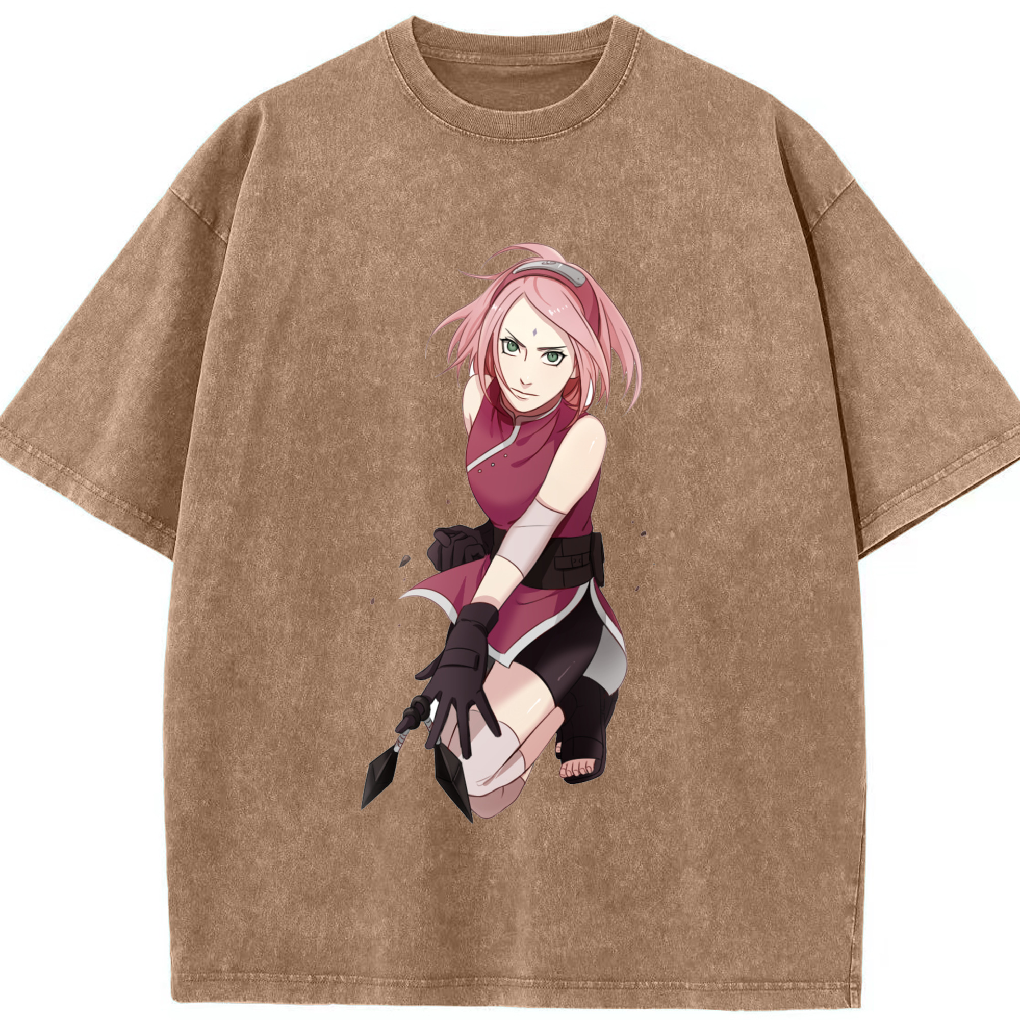 （画像用） NARUTO -ナルト- 春野サクラ Haruno Sakura 綿100% ヴィンテージ風 半袖Tシャツ（フロントプリント）