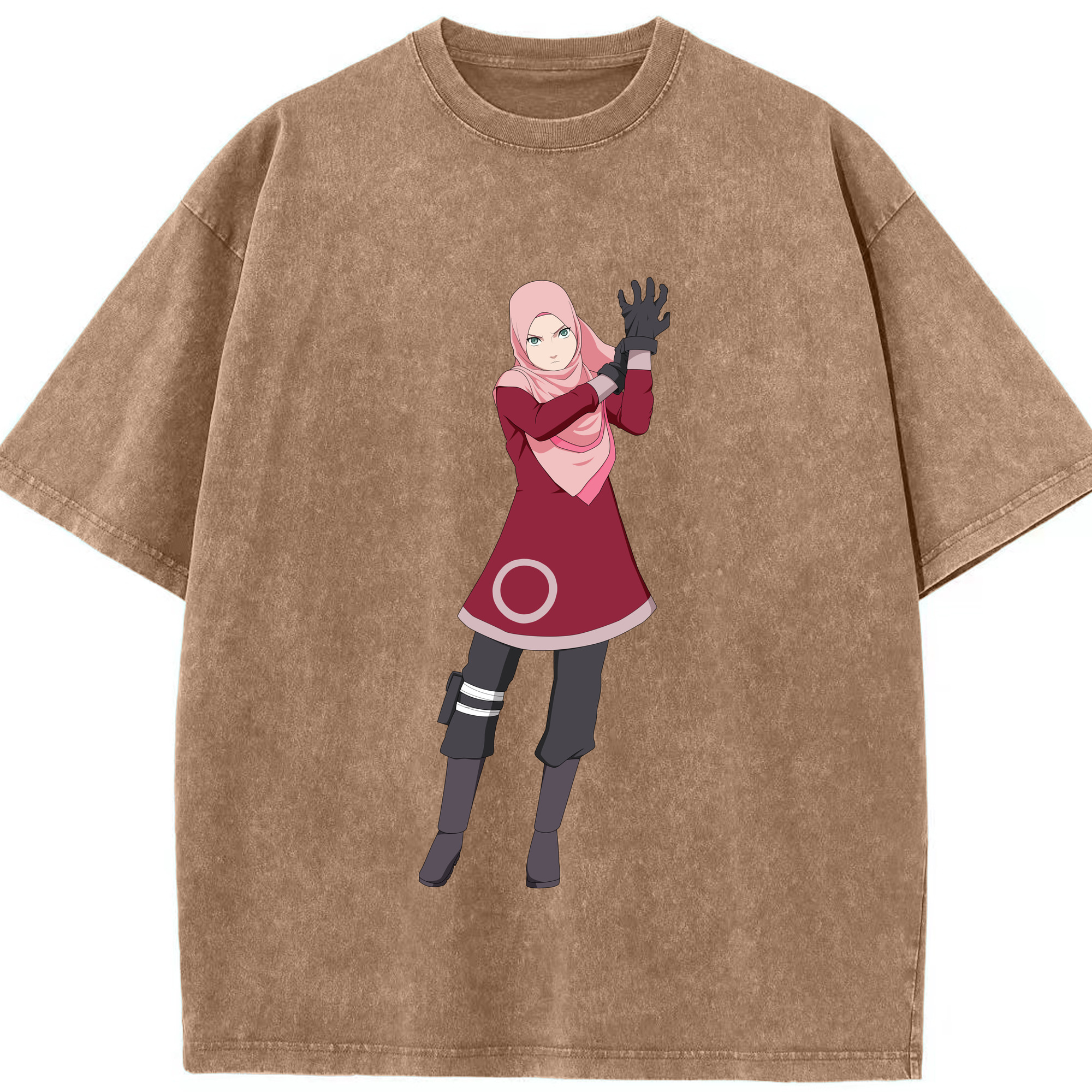 （画像用） NARUTO -ナルト- 春野サクラ Haruno Sakura 綿100% ヴィンテージ風 半袖Tシャツ（フロントプリント）