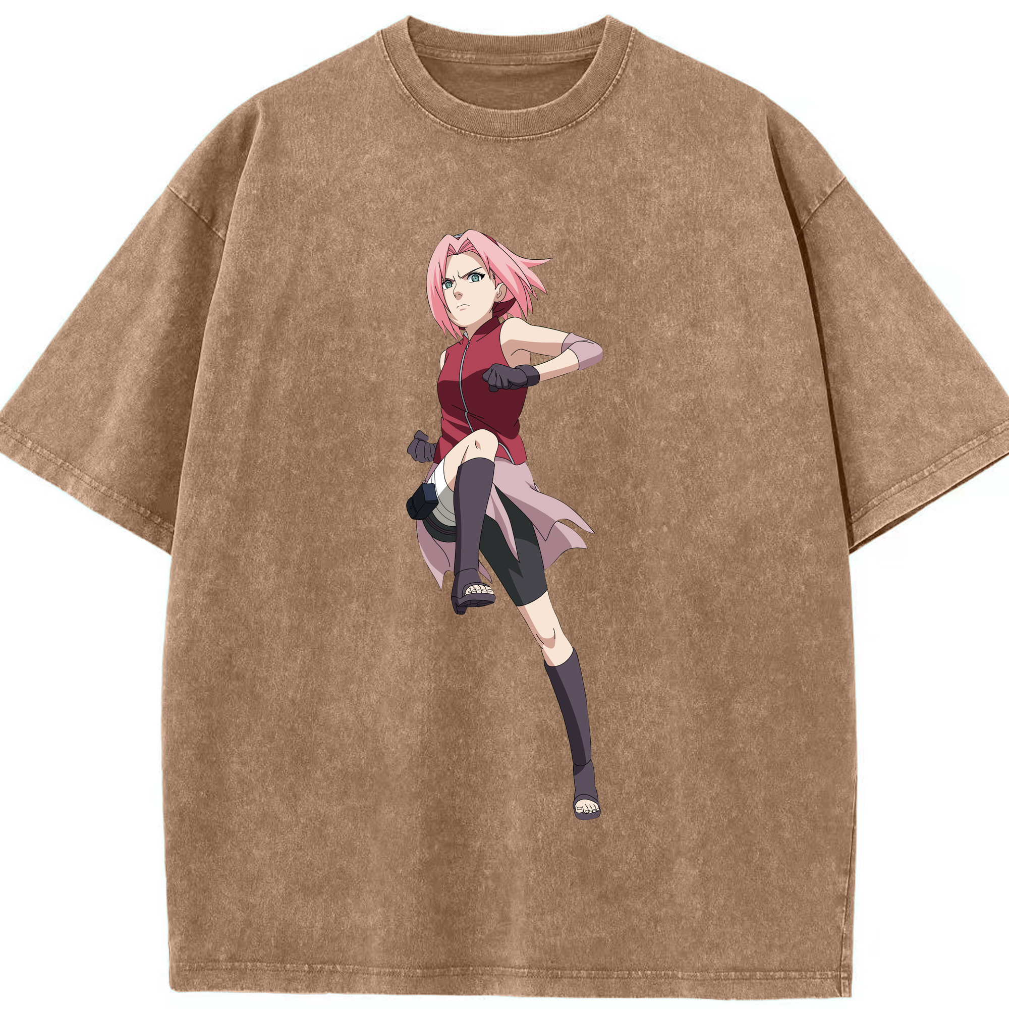 （画像用） NARUTO -ナルト- 春野サクラ Haruno Sakura 綿100% ヴィンテージ風 半袖Tシャツ（フロントプリント）