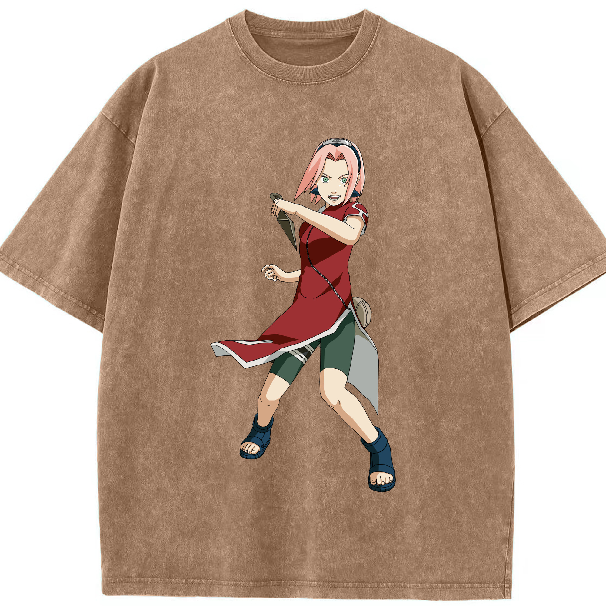 （画像用） NARUTO -ナルト- 春野サクラ Haruno Sakura 綿100% ヴィンテージ風 半袖Tシャツ（フロントプリント）