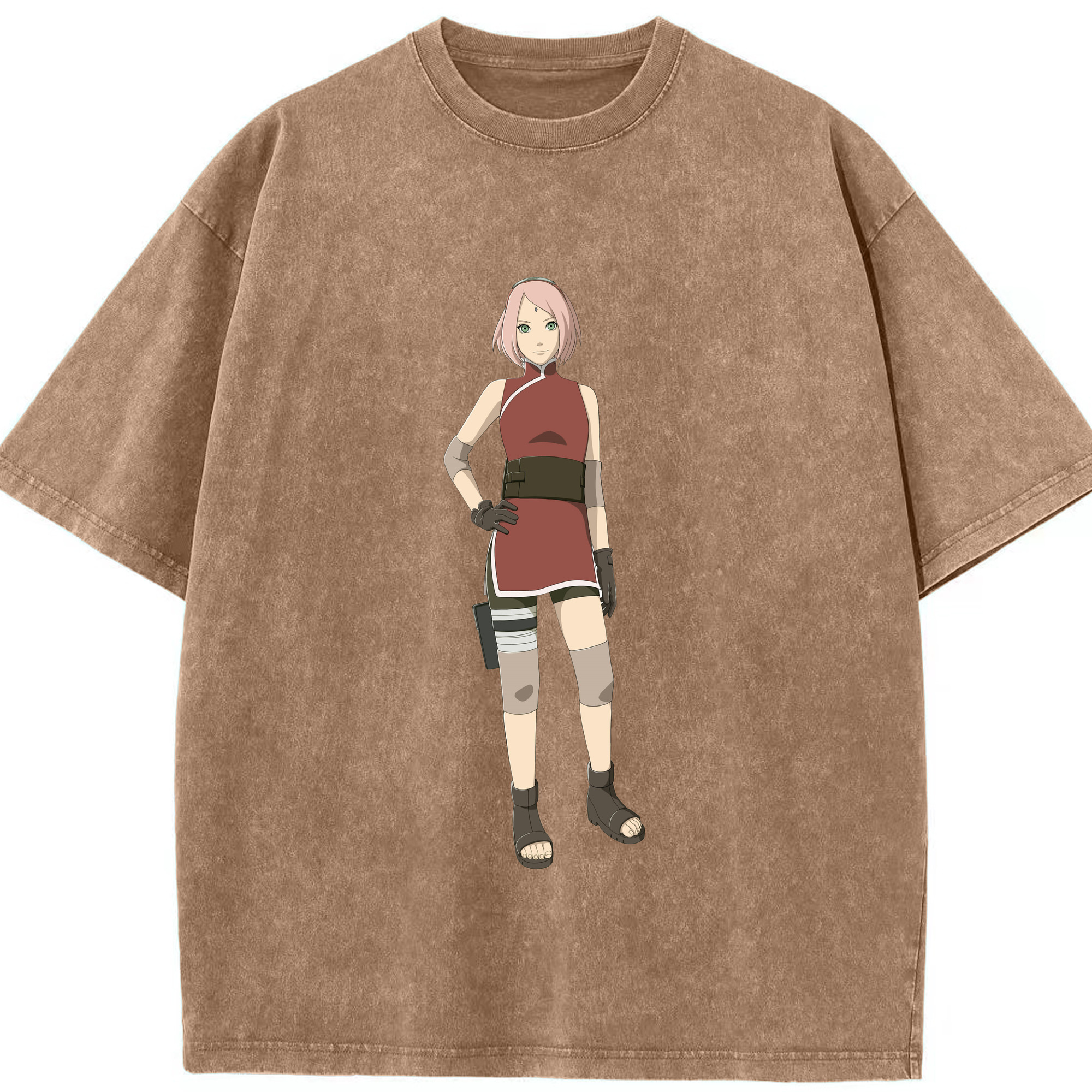 （画像用） NARUTO -ナルト- 春野サクラ Haruno Sakura 綿100% ヴィンテージ風 半袖Tシャツ（フロントプリント）