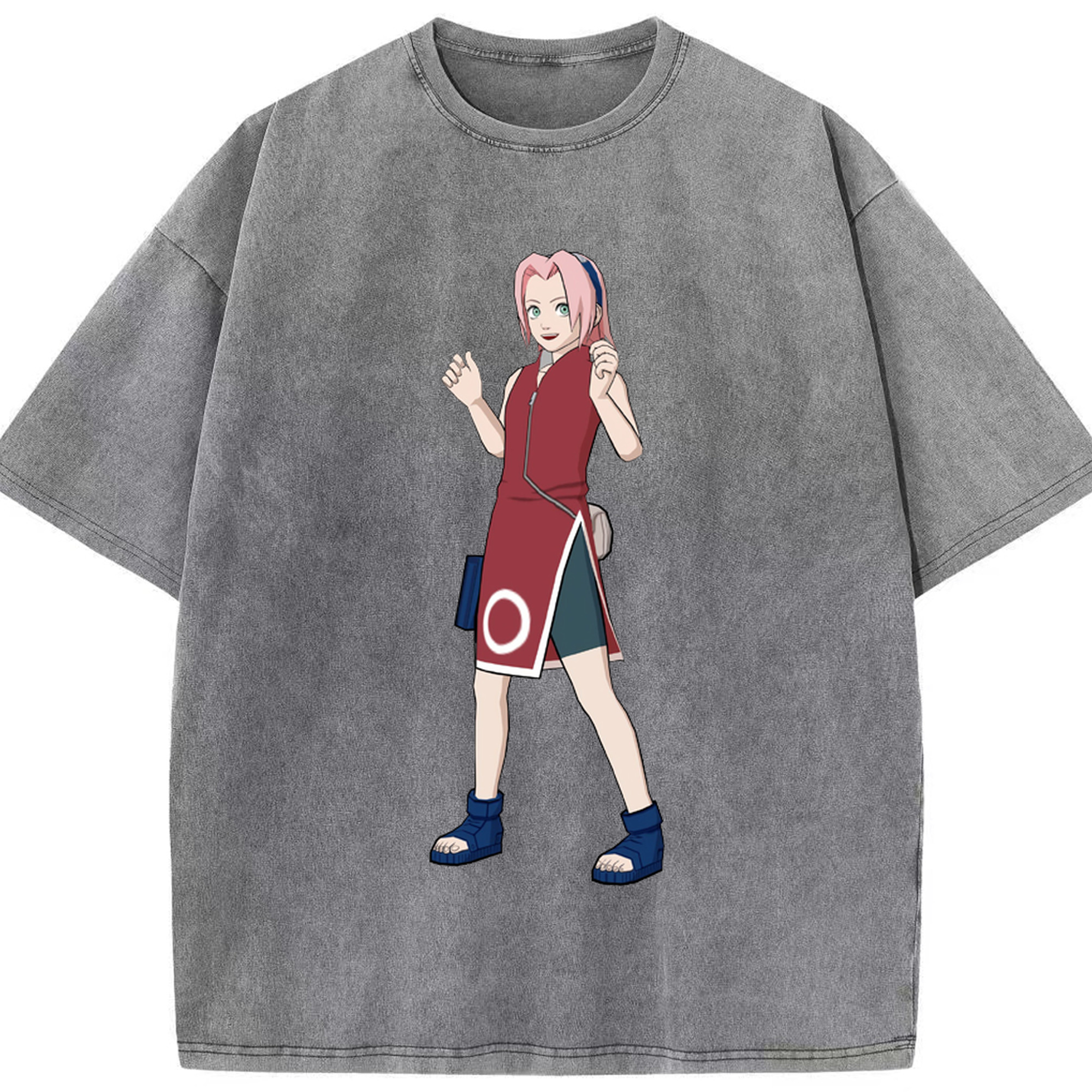 （画像用） NARUTO -ナルト- 春野サクラ Haruno Sakura 綿100% ヴィンテージ風 半袖Tシャツ（フロントプリント）