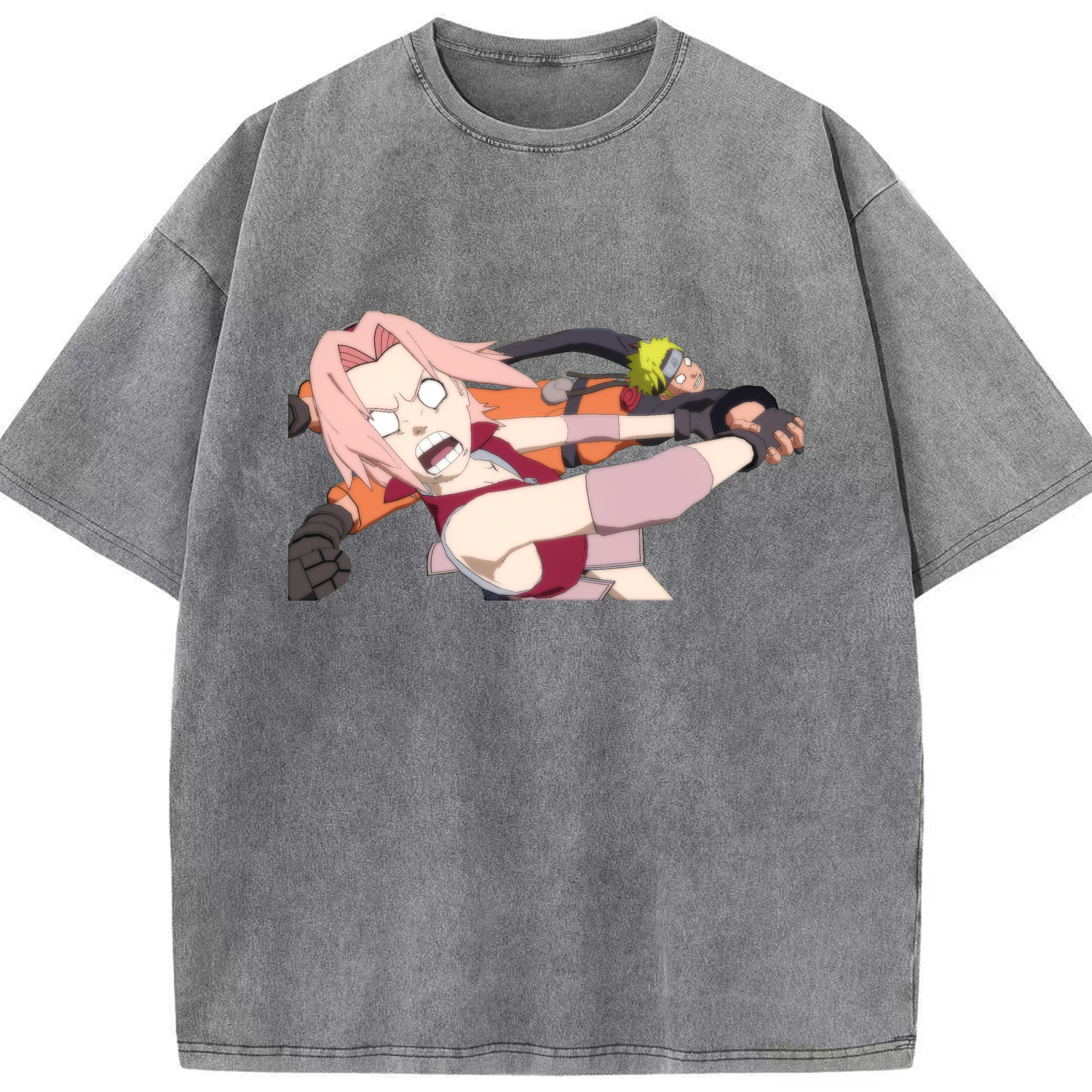 （画像用） NARUTO -ナルト- 春野サクラ Haruno Sakura 綿100% ヴィンテージ風 半袖Tシャツ（フロントプリント）
