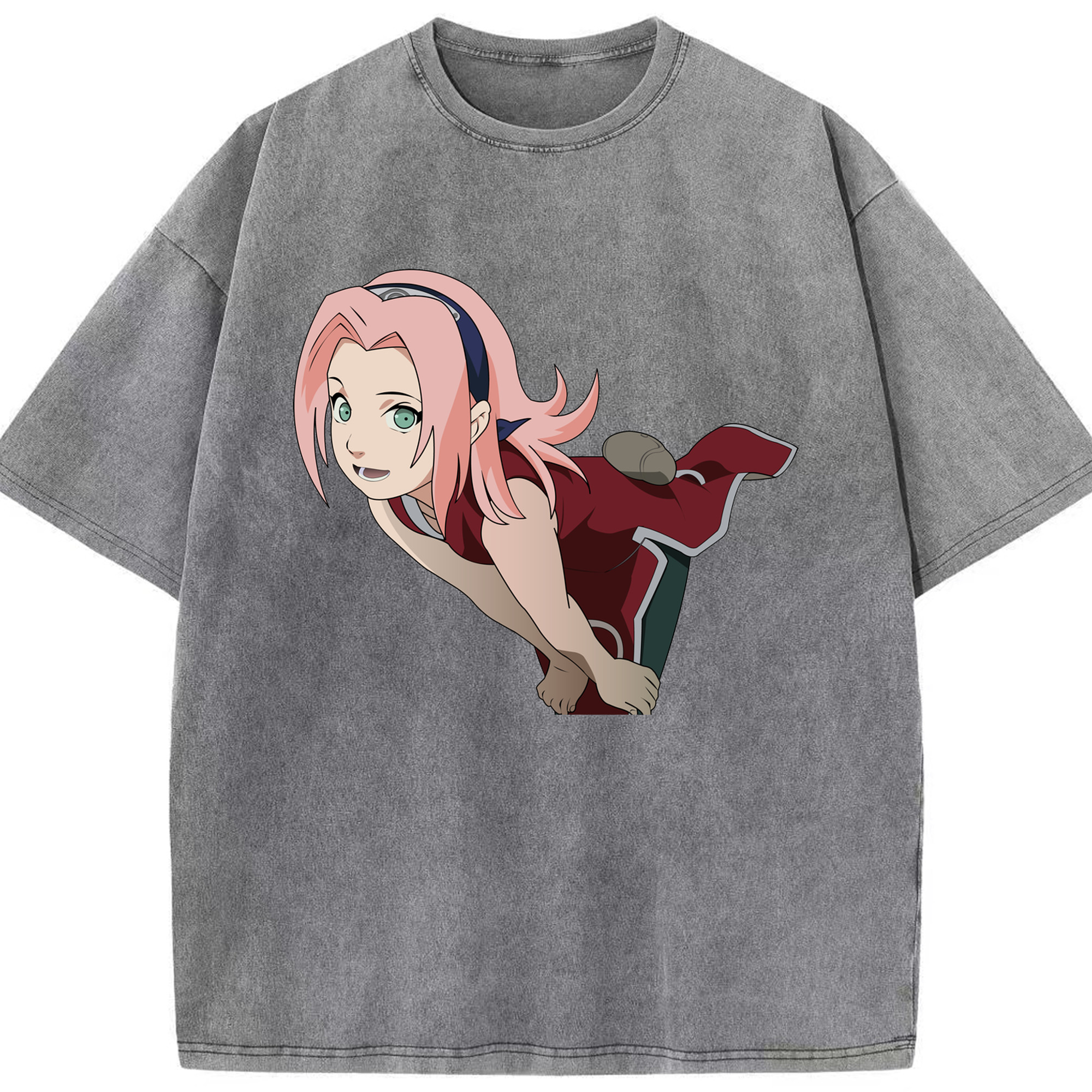 （画像用） NARUTO -ナルト- 春野サクラ Haruno Sakura 綿100% ヴィンテージ風 半袖Tシャツ（フロントプリント）