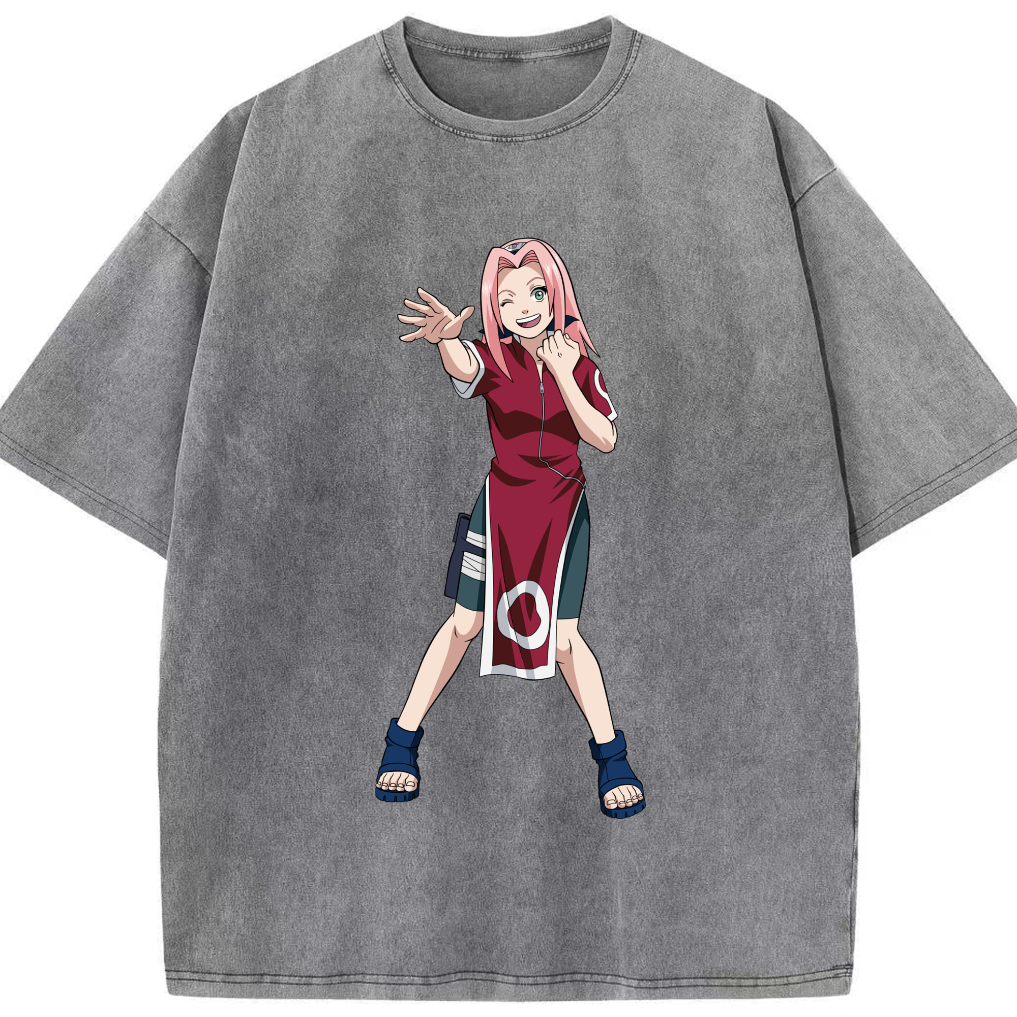 （画像用） NARUTO -ナルト- 春野サクラ Haruno Sakura 綿100% ヴィンテージ風 半袖Tシャツ（フロントプリント）