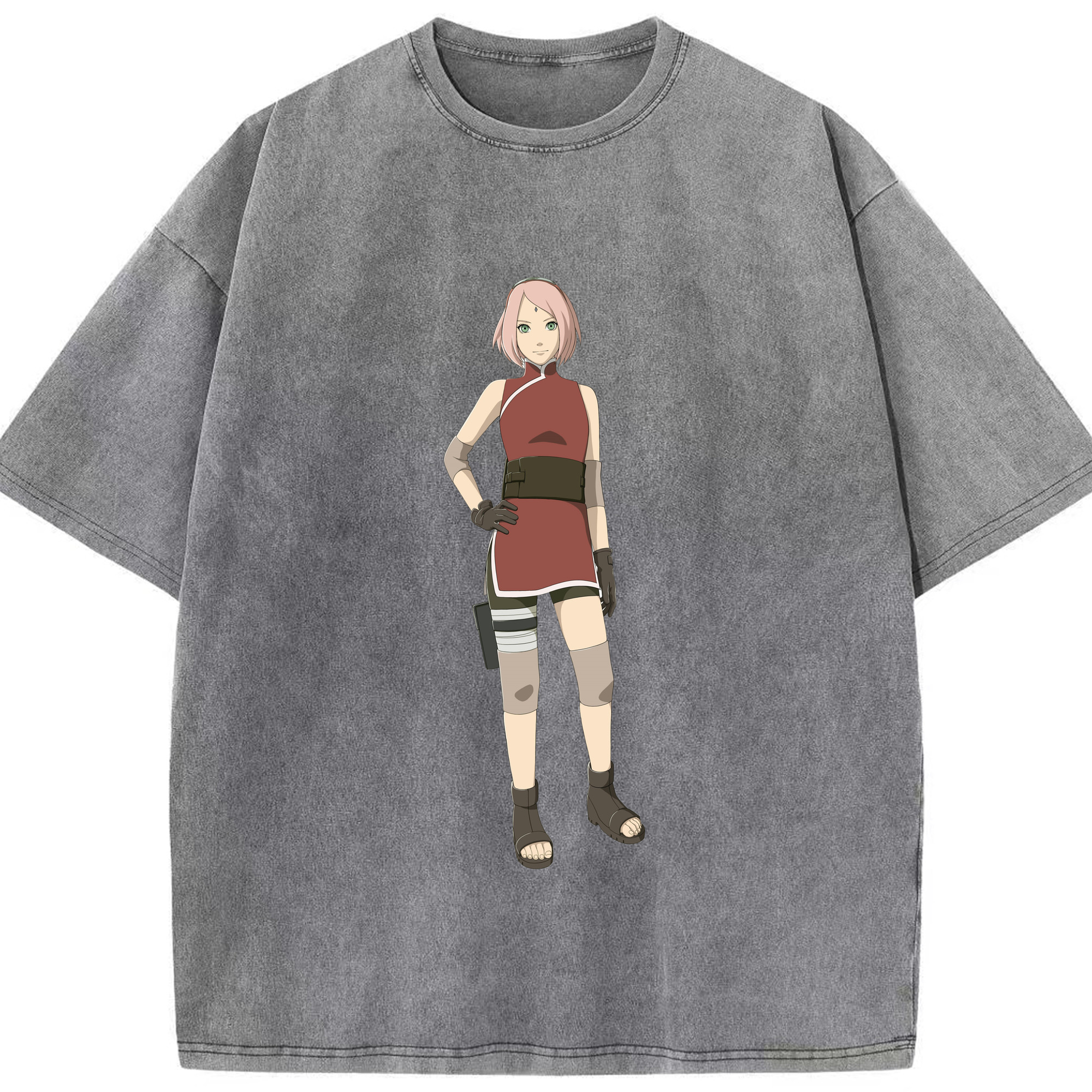 （画像用） NARUTO -ナルト- 春野サクラ Haruno Sakura 綿100% ヴィンテージ風 半袖Tシャツ（フロントプリント）