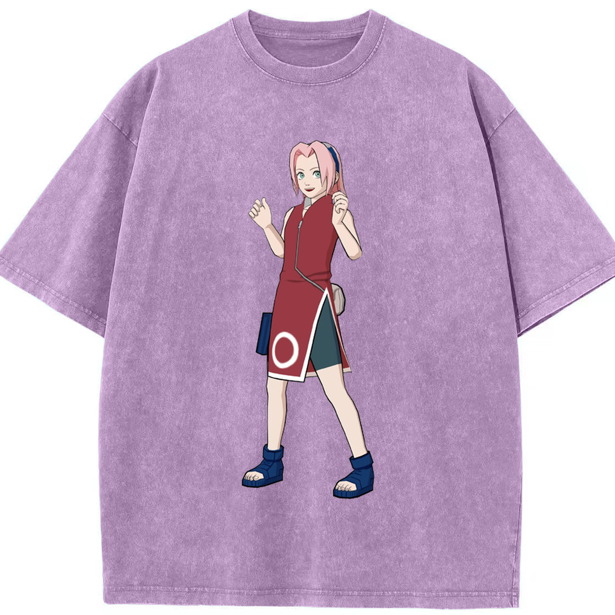 （画像用） NARUTO -ナルト- 春野サクラ Haruno Sakura 綿100% ヴィンテージ風 半袖Tシャツ（フロントプリント）