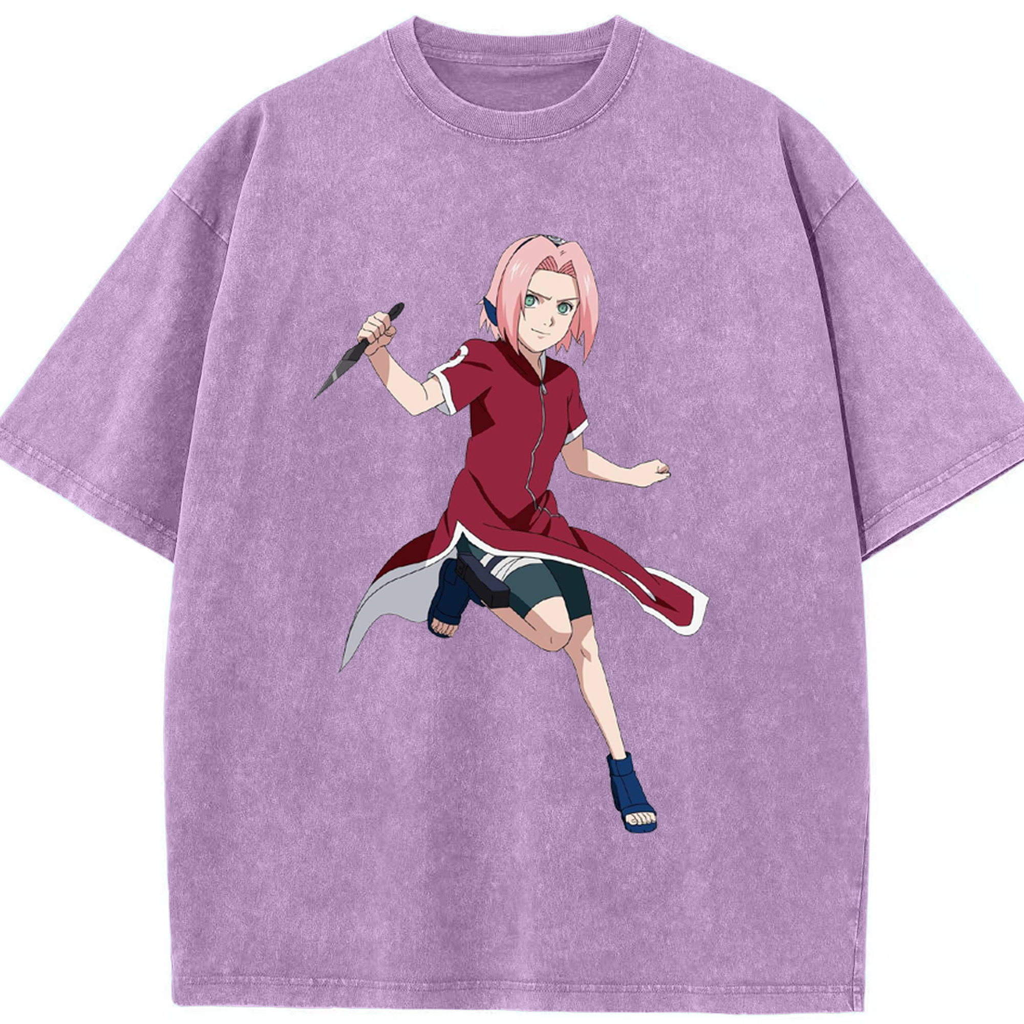 （画像用） NARUTO -ナルト- 春野サクラ Haruno Sakura 綿100% ヴィンテージ風 半袖Tシャツ（フロントプリント）