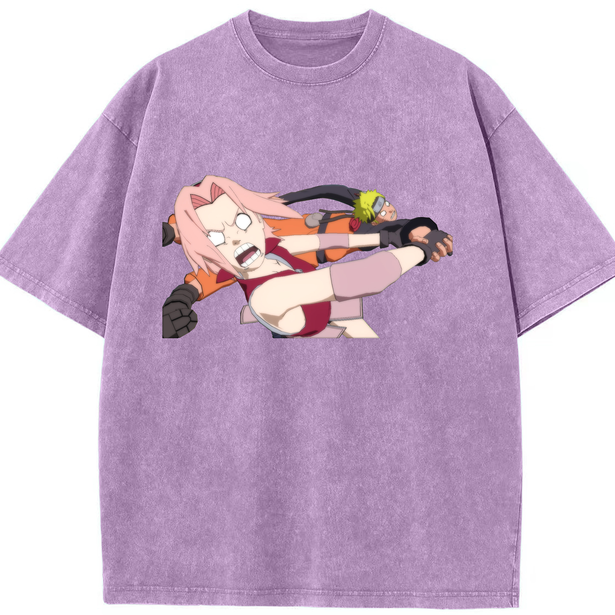 （画像用） NARUTO -ナルト- 春野サクラ Haruno Sakura 綿100% ヴィンテージ風 半袖Tシャツ（フロントプリント）