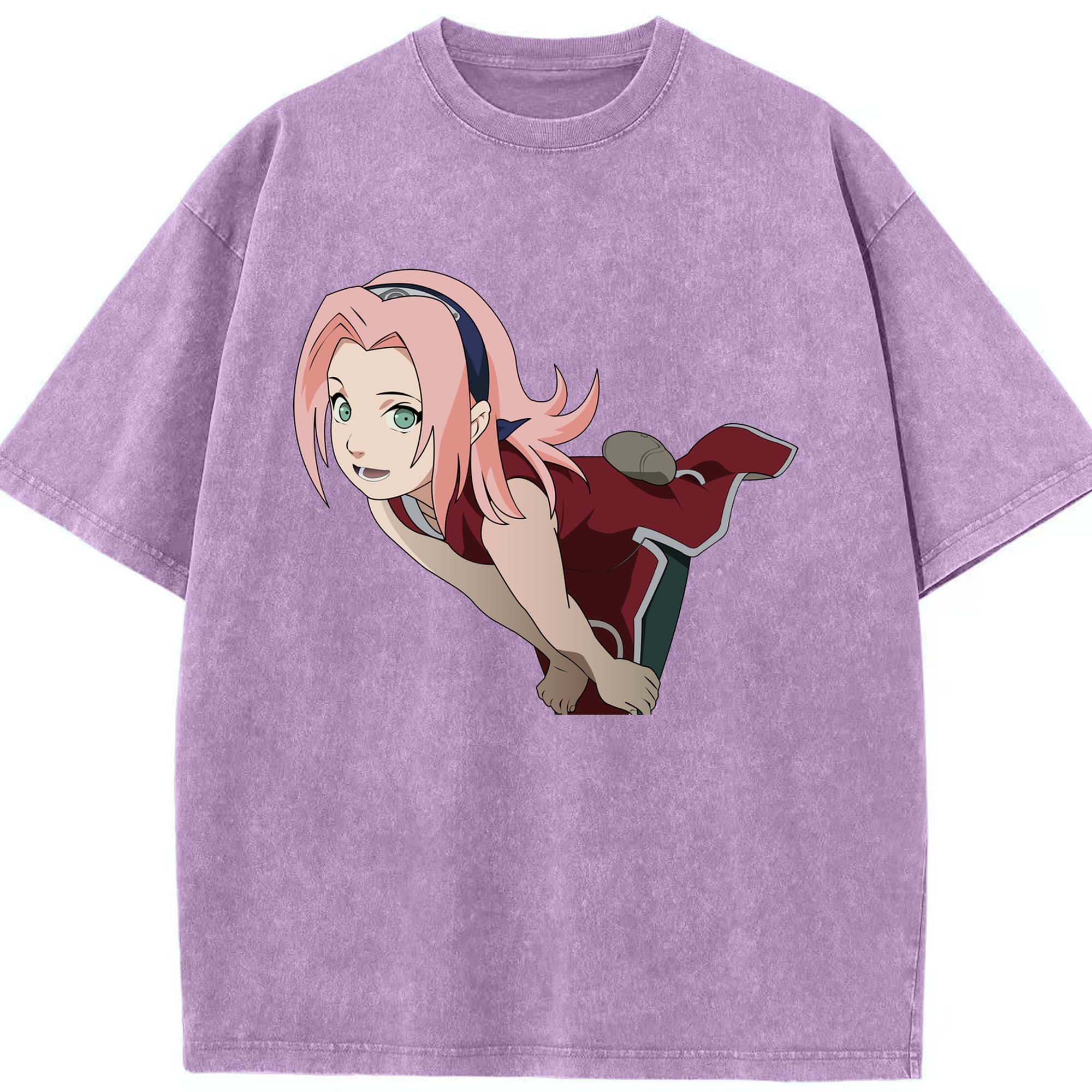 （画像用） NARUTO -ナルト- 春野サクラ Haruno Sakura 綿100% ヴィンテージ風 半袖Tシャツ（フロントプリント）